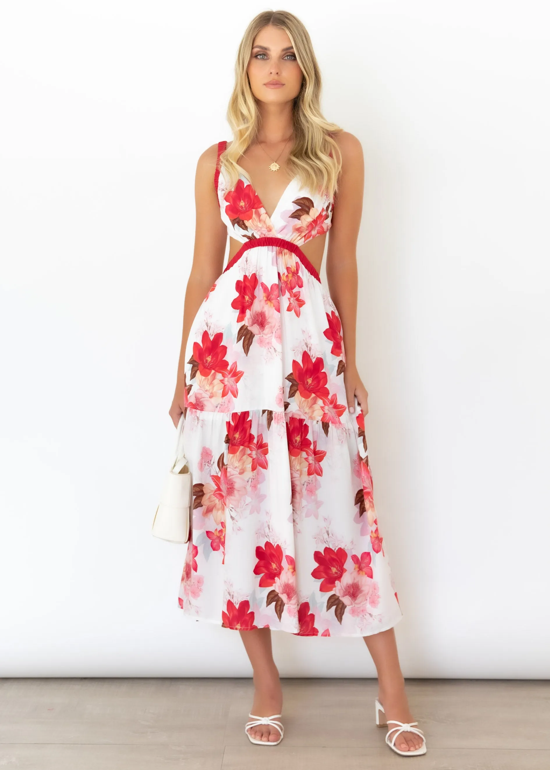 Delphie Maxi Dress - White Blooms sold by Gingham & Heels product image thumbnail 3
