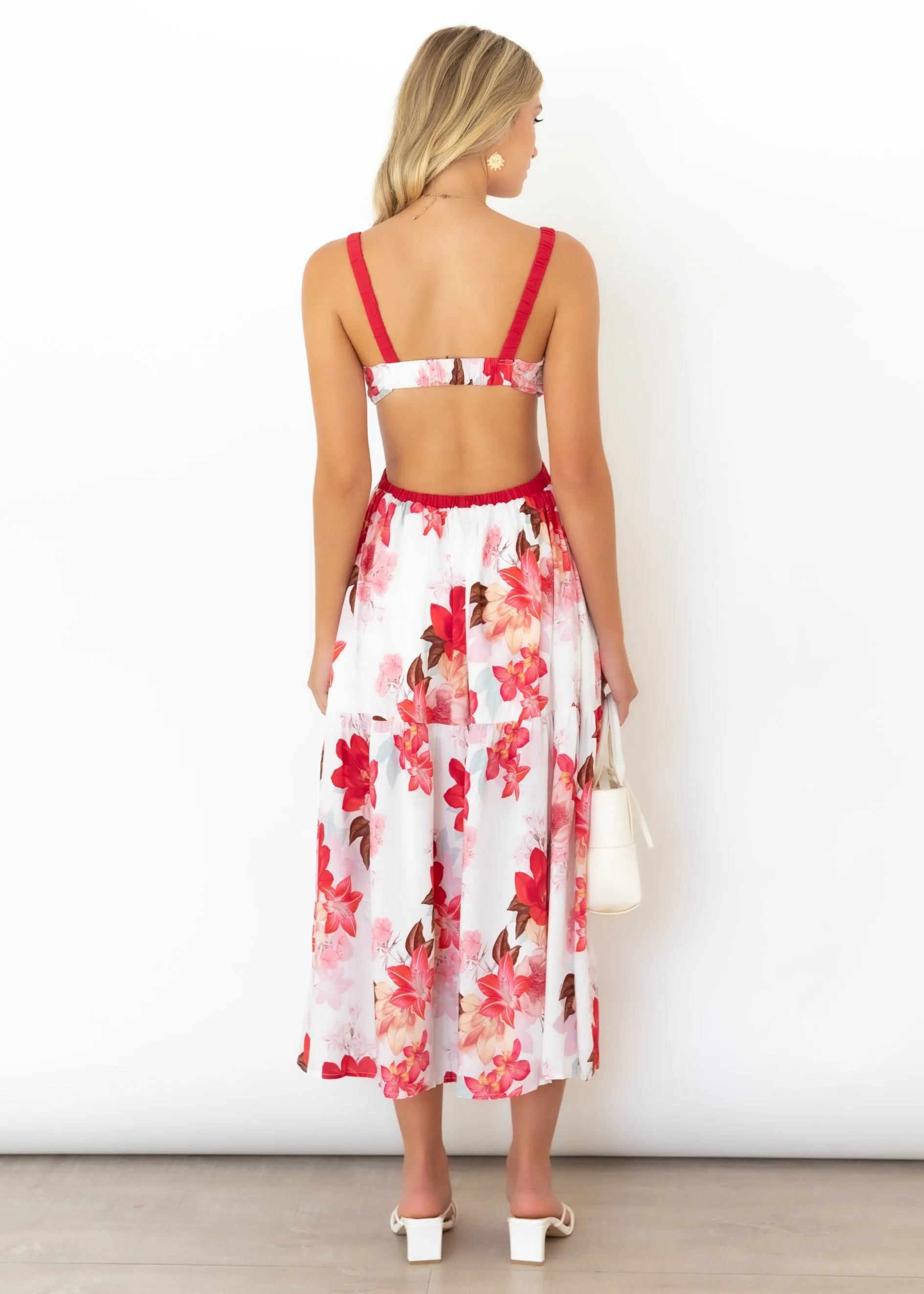 Delphie Maxi Dress - White Blooms sold by Gingham & Heels product image thumbnail 5