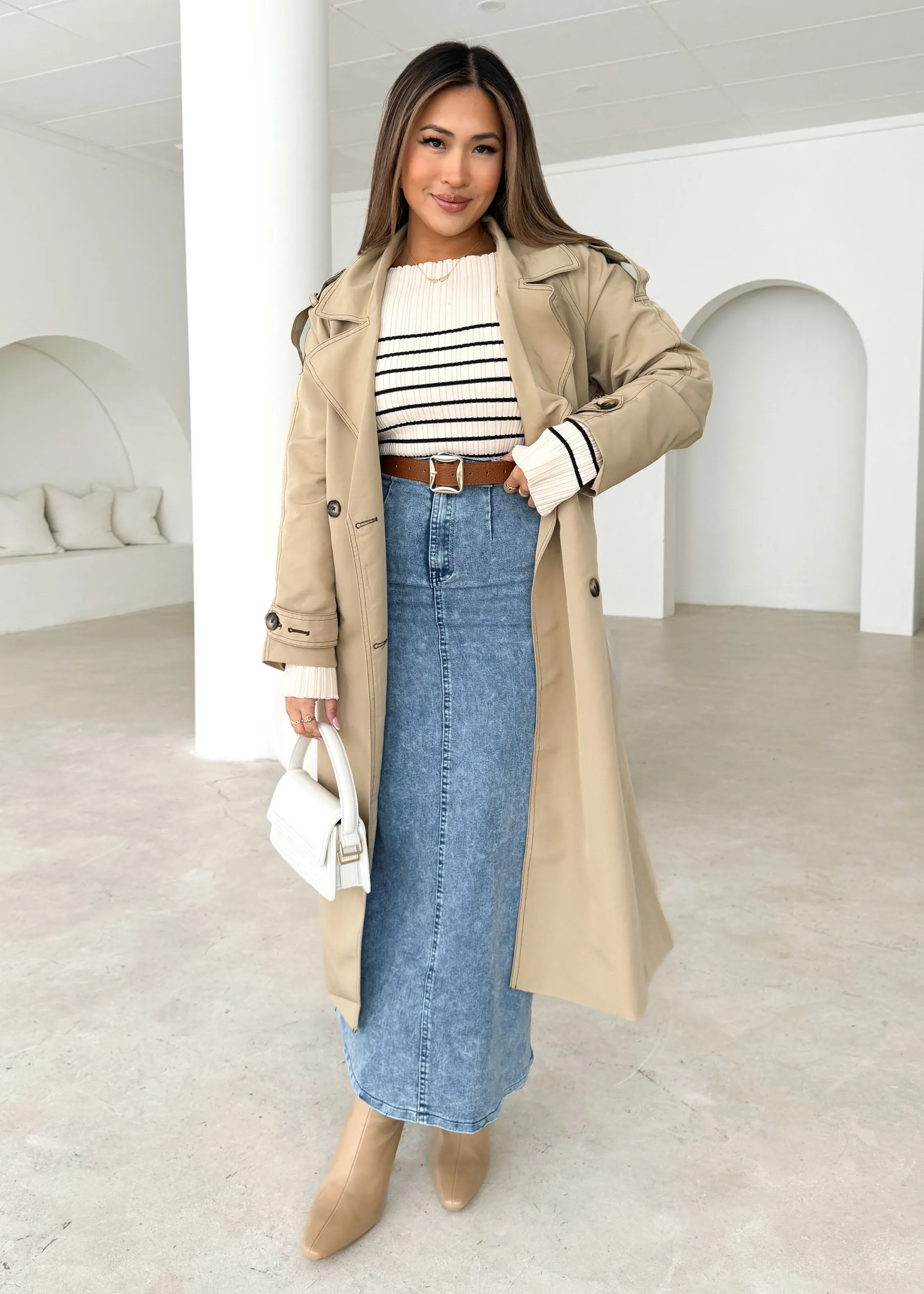 Suklia Denim Midi Skirt - Washed Blue sold by Gingham & Heels product image thumbnail 3