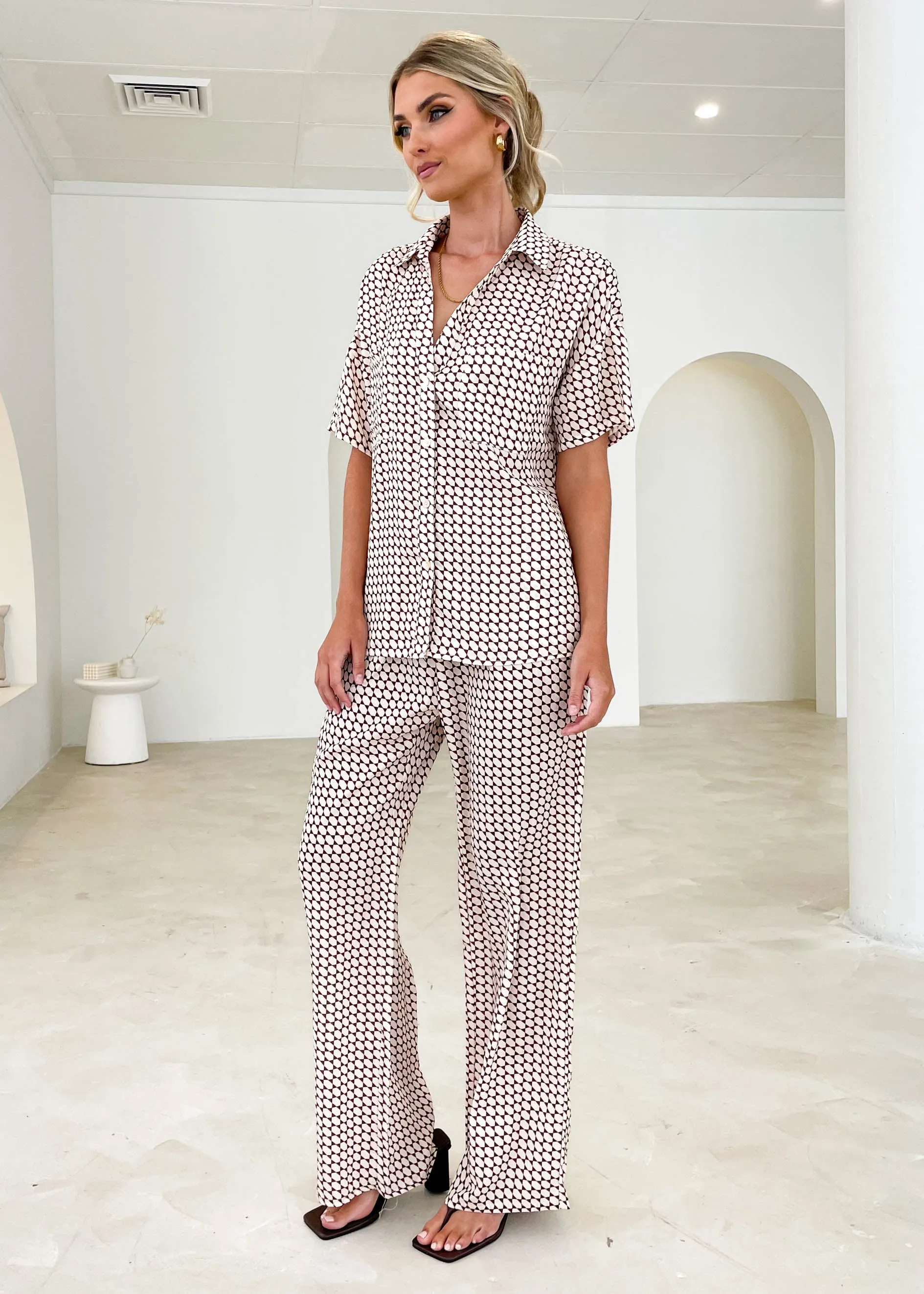Brixton Shirt - Brown Geo sold by Gingham & Heels product image thumbnail 5