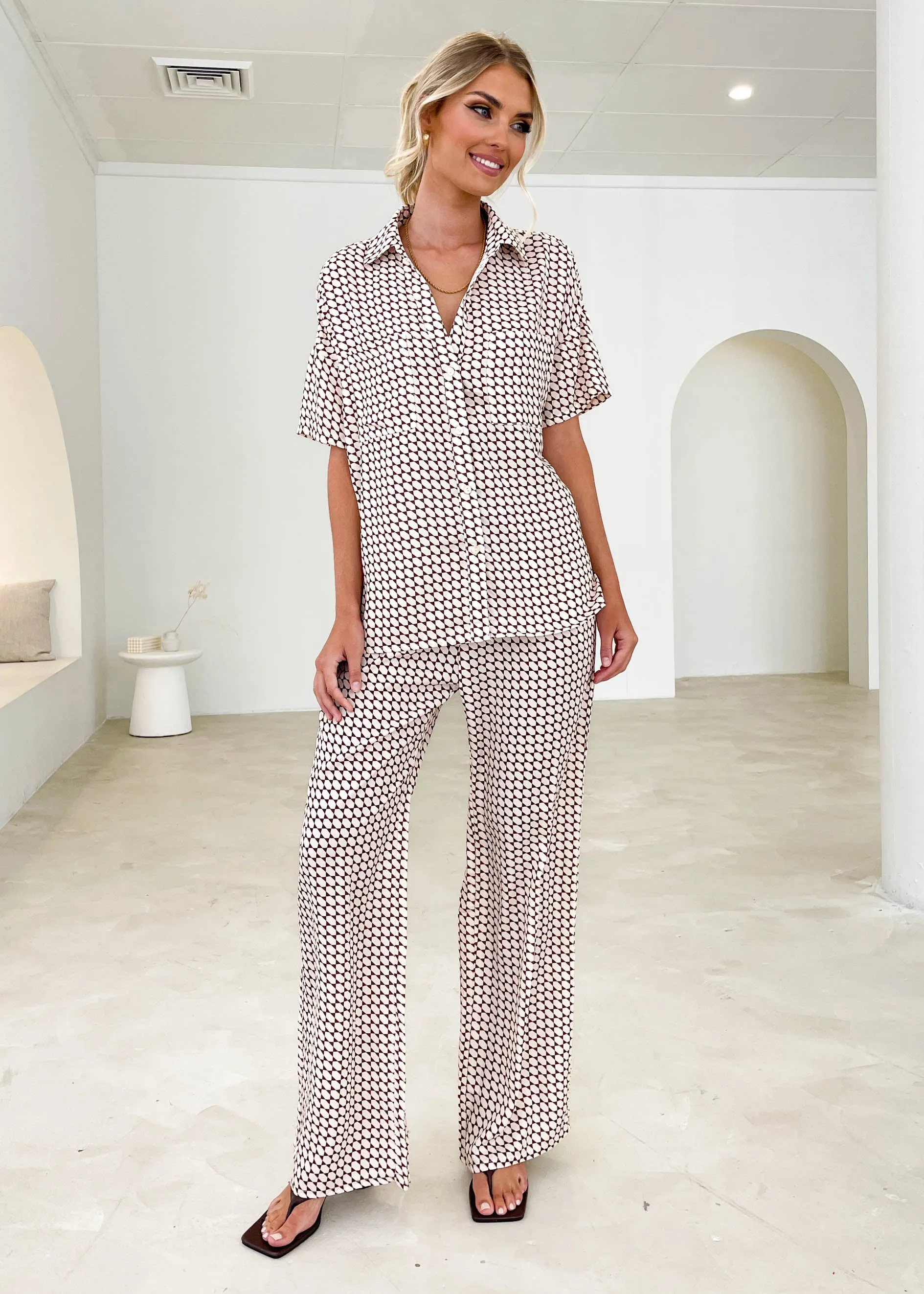 Brixton Shirt - Brown Geo sold by Gingham & Heels product image thumbnail 4