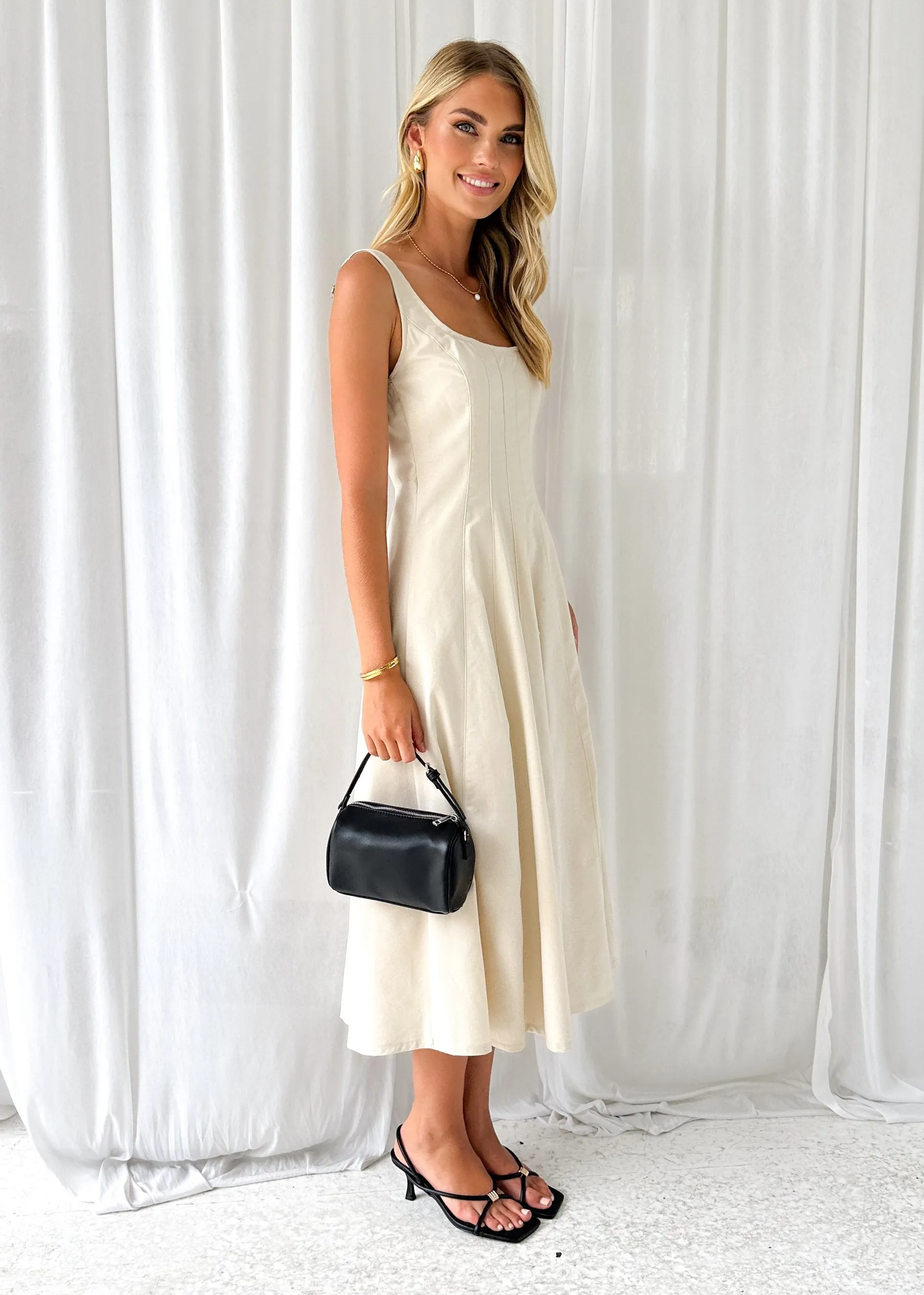 Delkoe Midi Dress - Beige sold by Gingham & Heels product image thumbnail 3