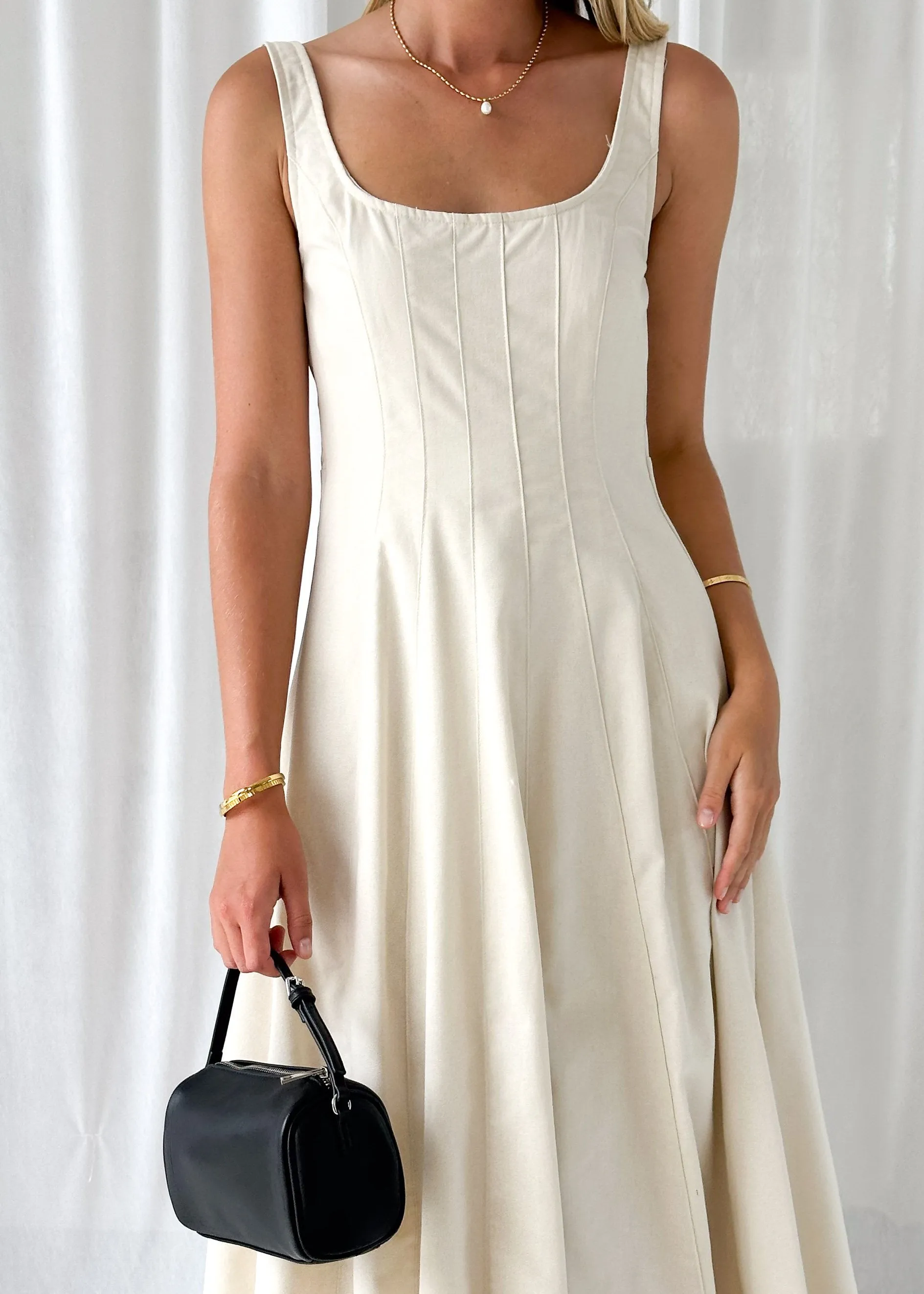 Delkoe Midi Dress - Beige sold by Gingham & Heels product image thumbnail 2