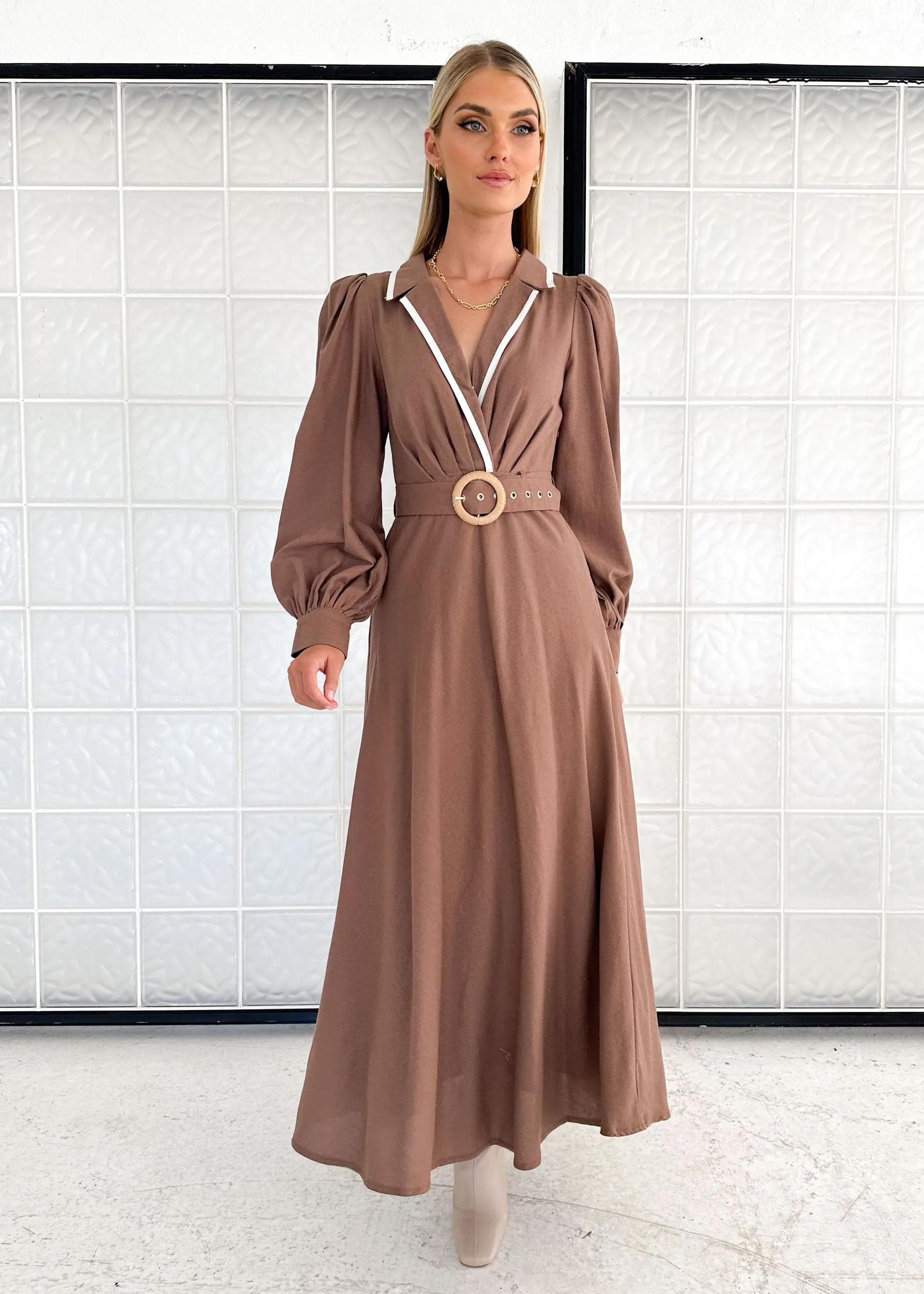 Liarra Midi Dress - Mocha sold by Gingham & Heels product image thumbnail 3