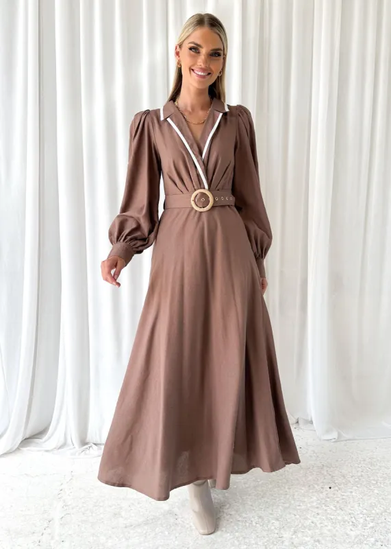 Liarra Midi Dress - Mocha sold by Gingham & Heels