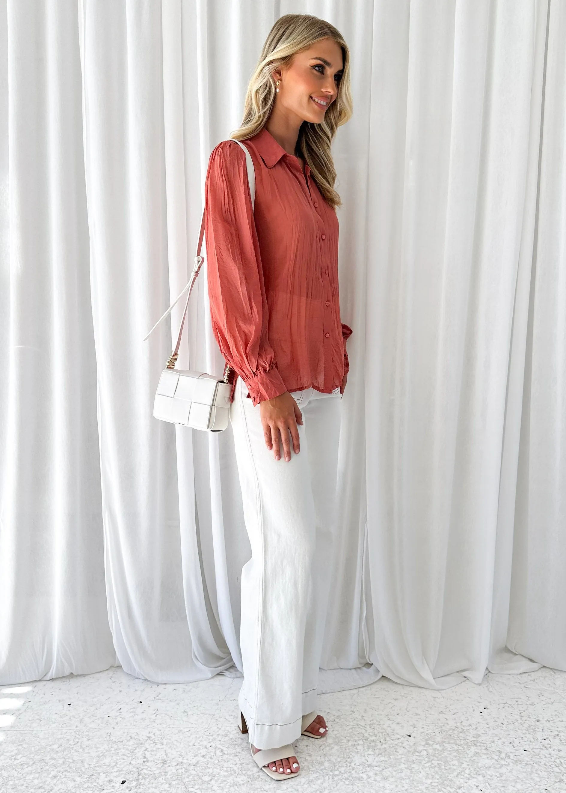 Beth Shirt - Rose sold by Gingham & Heels product image thumbnail 5