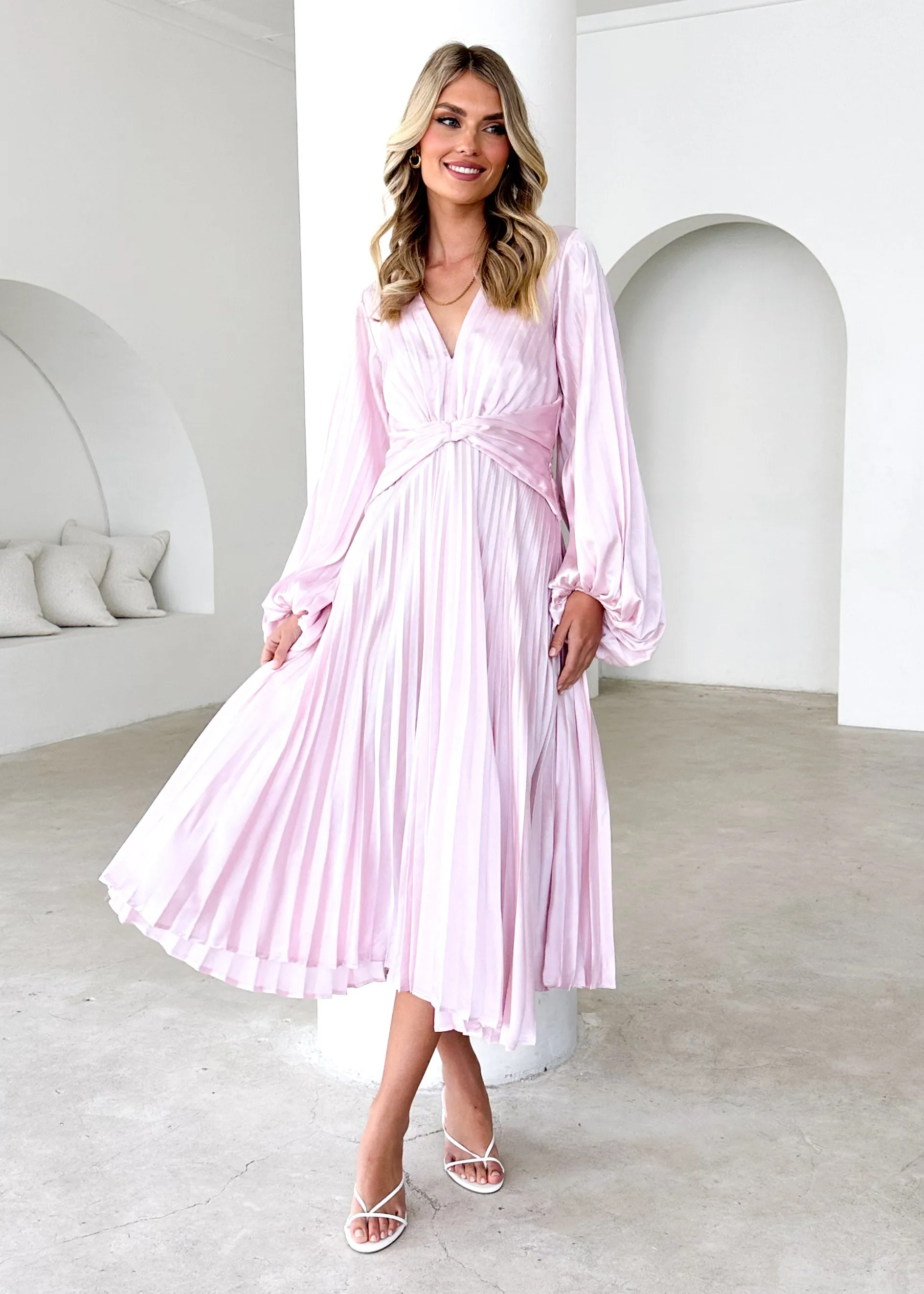 Narina Midi Dress - Blush sold by Gingham & Heels