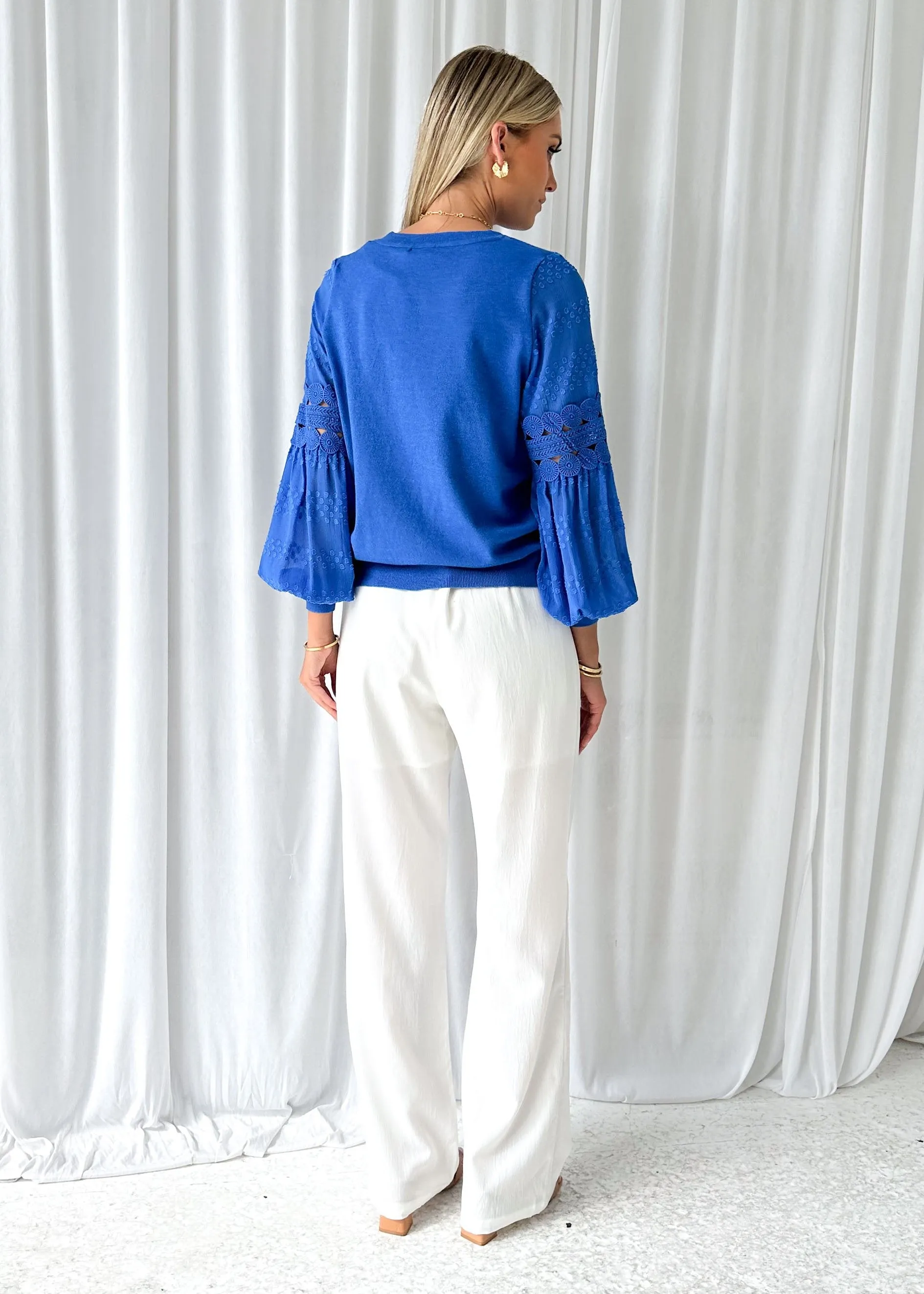 Zoea Knit Top - Blue sold by Gingham & Heels product image thumbnail 5