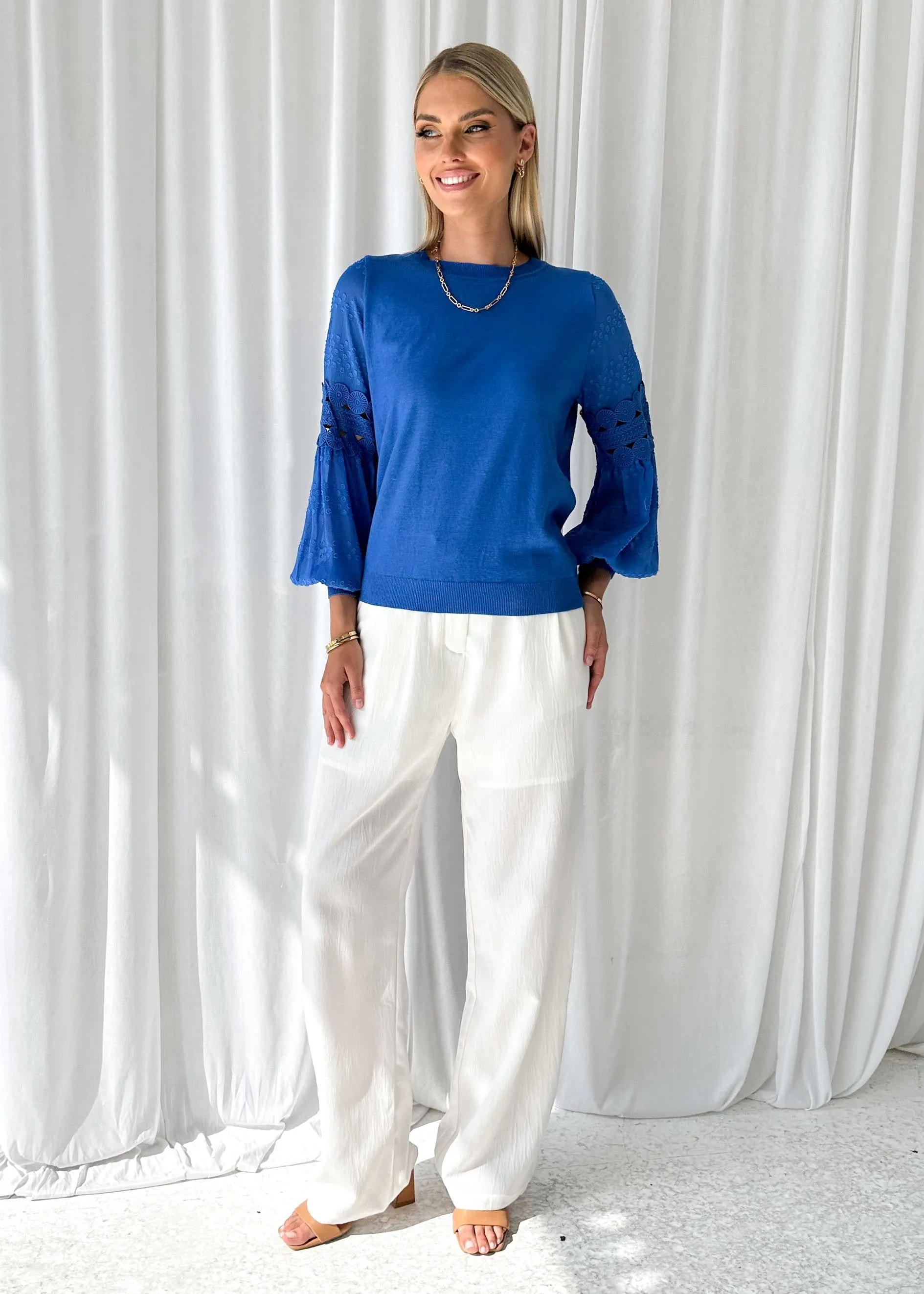 Zoea Knit Top - Blue sold by Gingham & Heels product image thumbnail 3