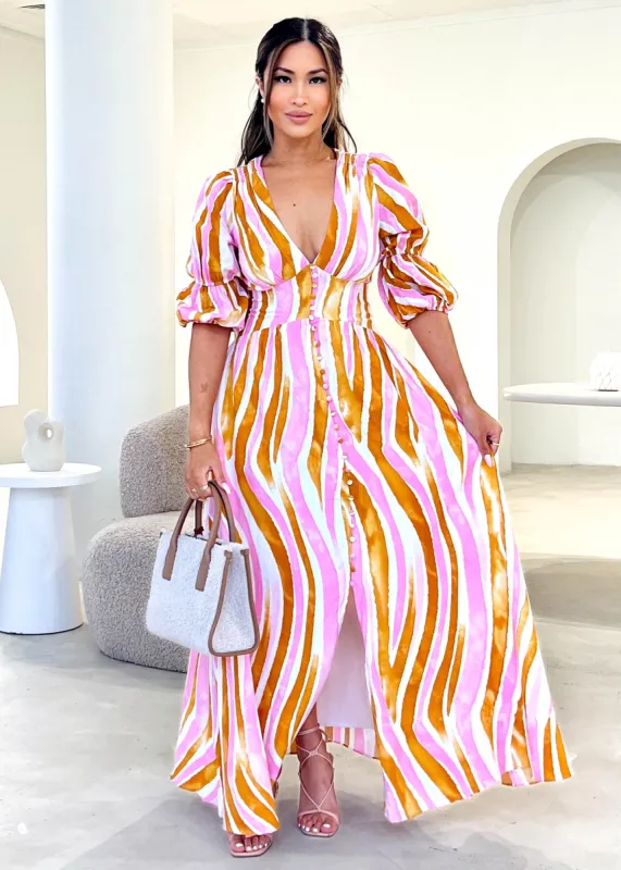 Abriella Maxi Dress - Candy Stripe sold by Gingham & Heels