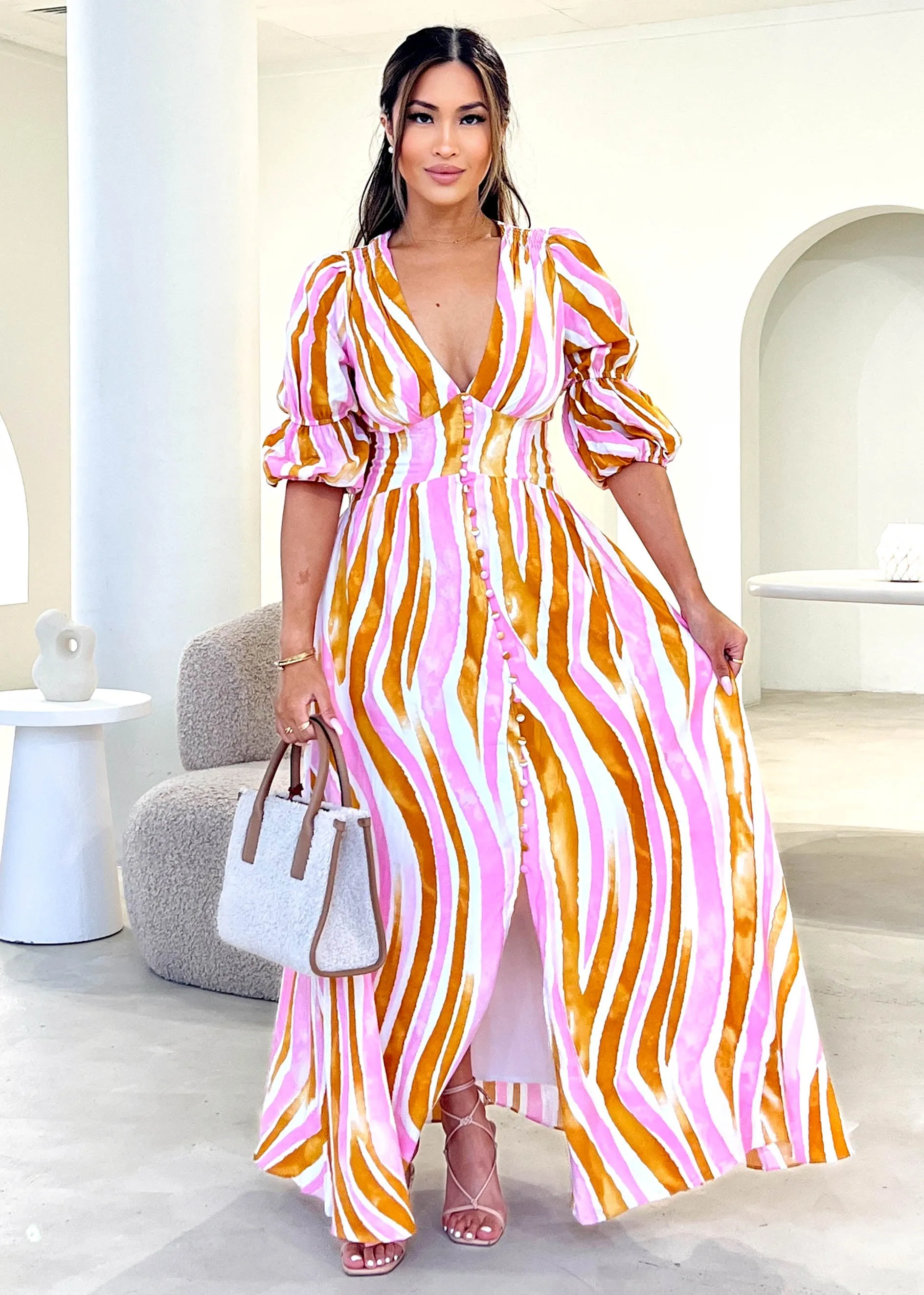 Abriella Maxi Dress - Candy Stripe sold by Gingham & Heels