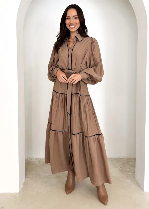 Kairal Maxi Dress - Mocha sold by Gingham & Heels