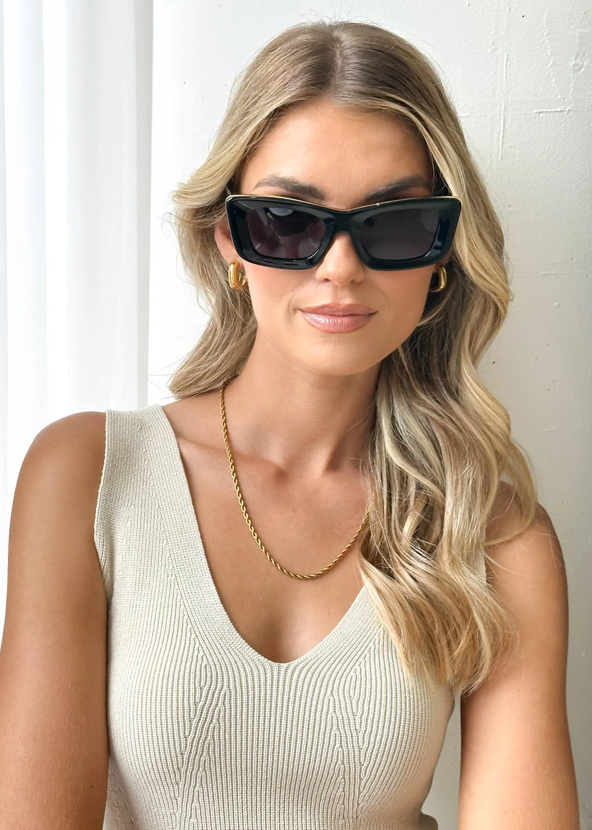 The Kaia Sunglasses - Black Jet sold by Gingham & Heels product image thumbnail 3