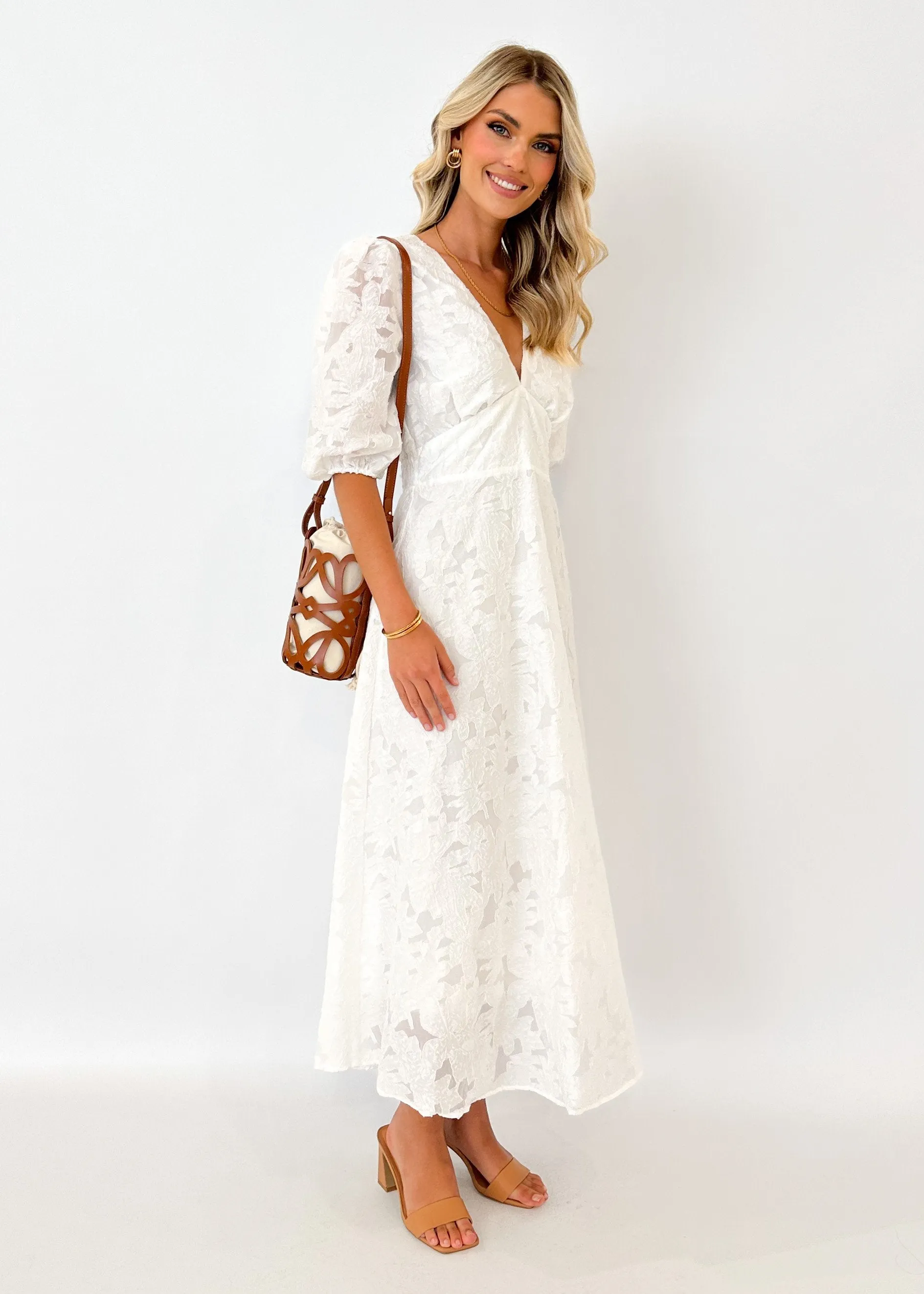 Laylim Midi Dress - Off White sold by Gingham & Heels product image thumbnail 4