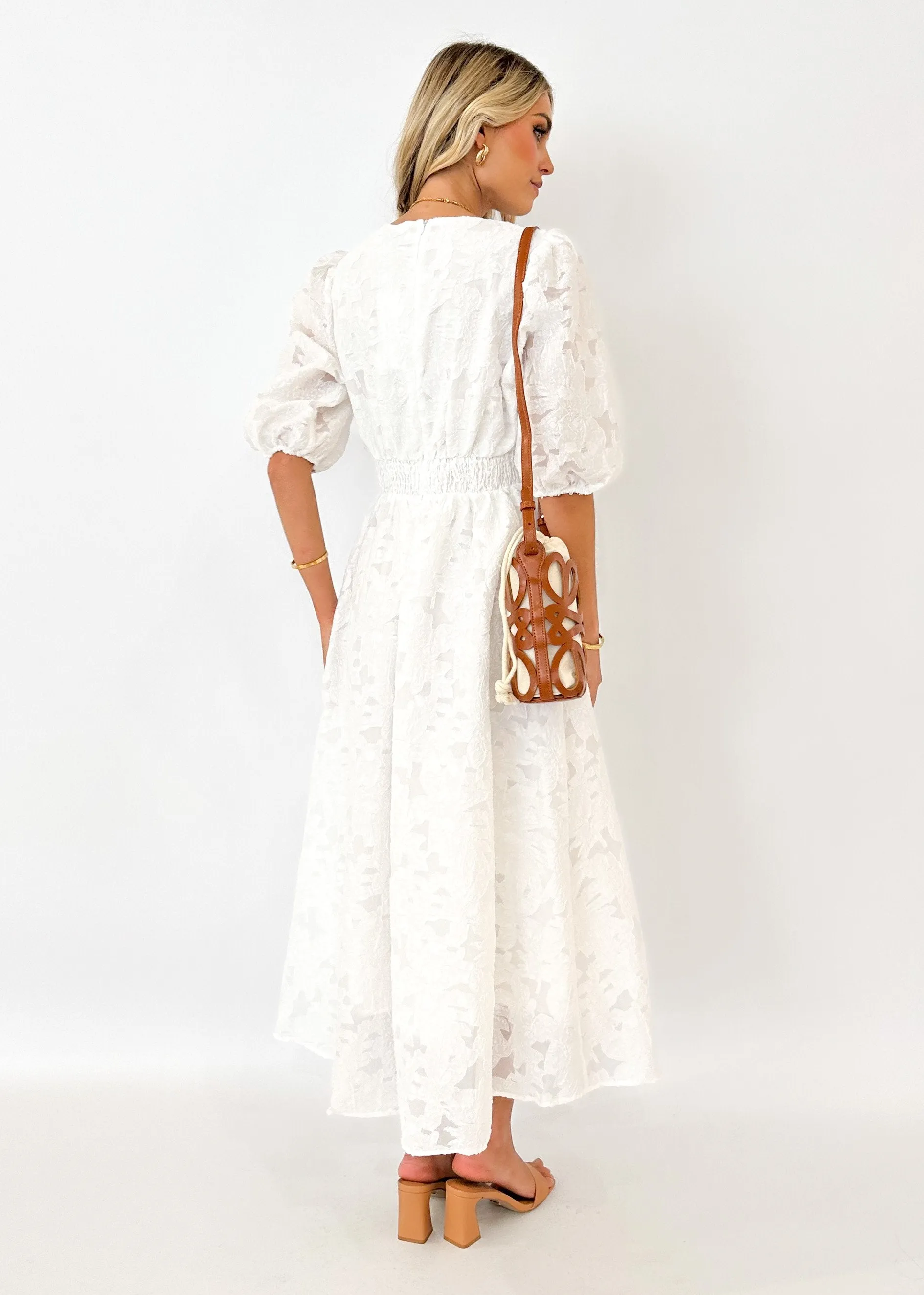 Laylim Midi Dress - Off White sold by Gingham & Heels product image thumbnail 5