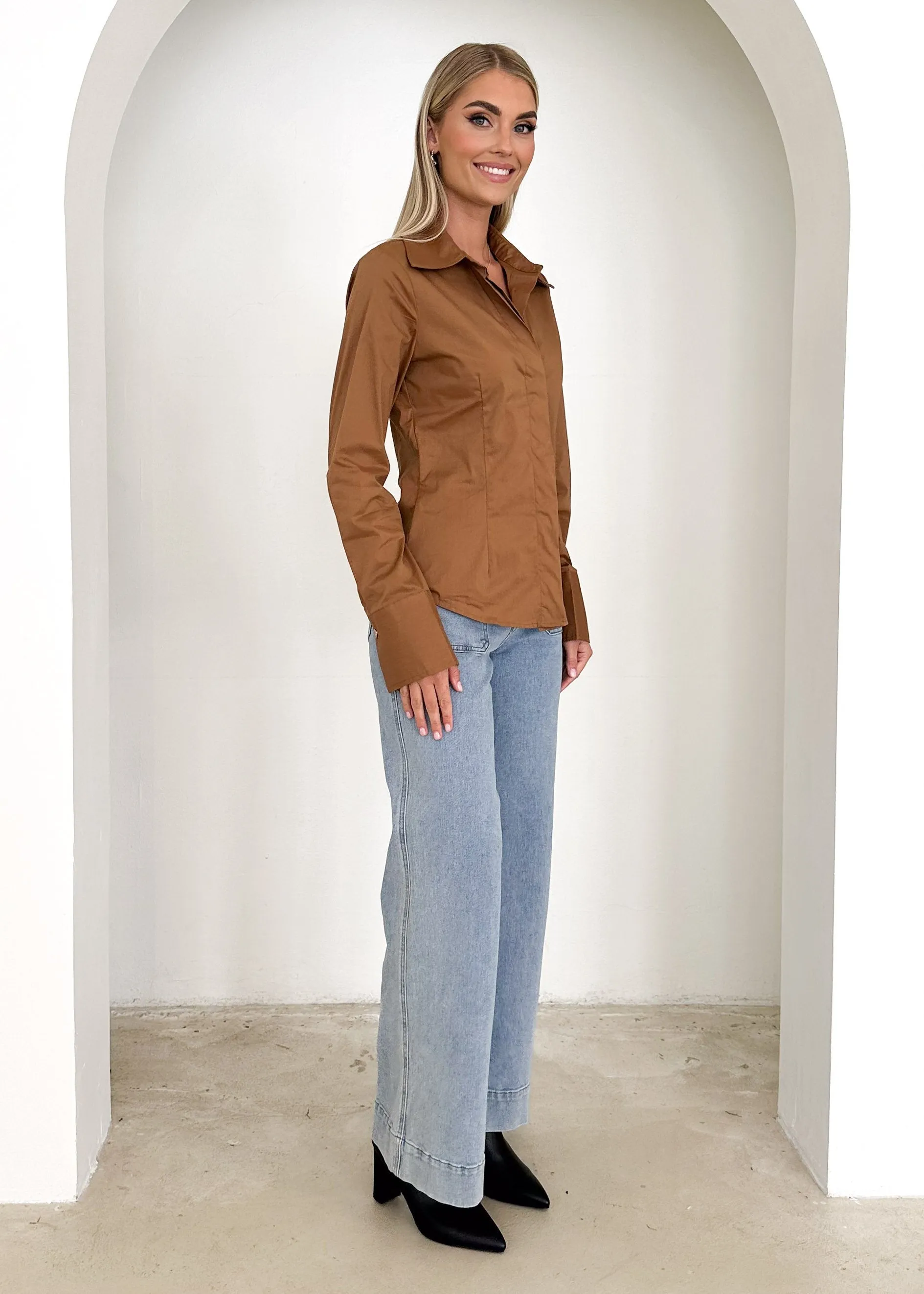 Sianna Shirt - Camel sold by Gingham & Heels product image thumbnail 4