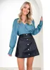 Korri Crossover Blouse - Teal sold by Gingham & Heels
