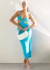 Paramount Cut Out Midi Dress - Blue sold by Gingham & Heels