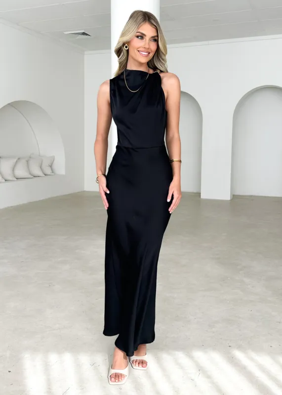 Luana Maxi Dress - Black sold by Gingham & Heels