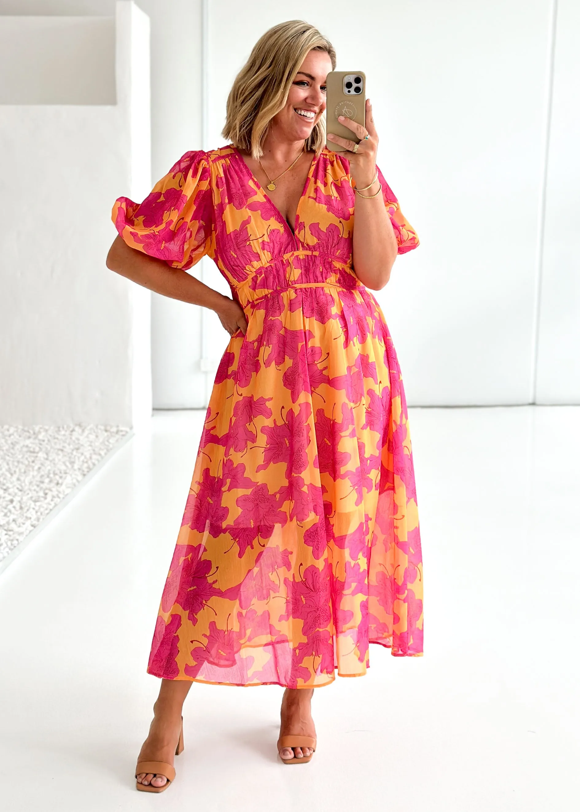 Zanette Midi Dress - Sunshine Floral sold by Gingham & Heels product image thumbnail 4