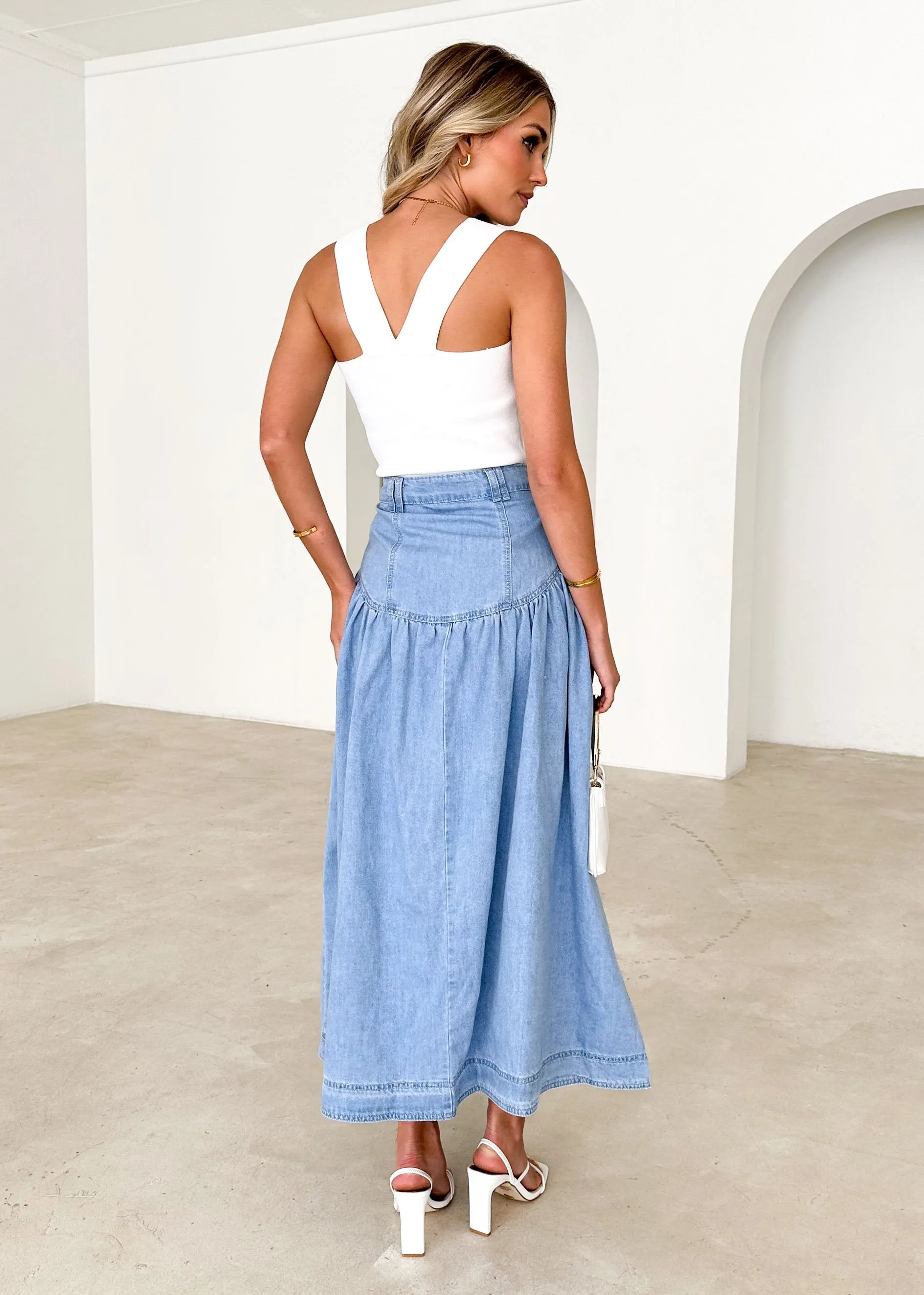 Kimmie Maxi Skirt - Light Blue sold by Gingham & Heels product image thumbnail 5