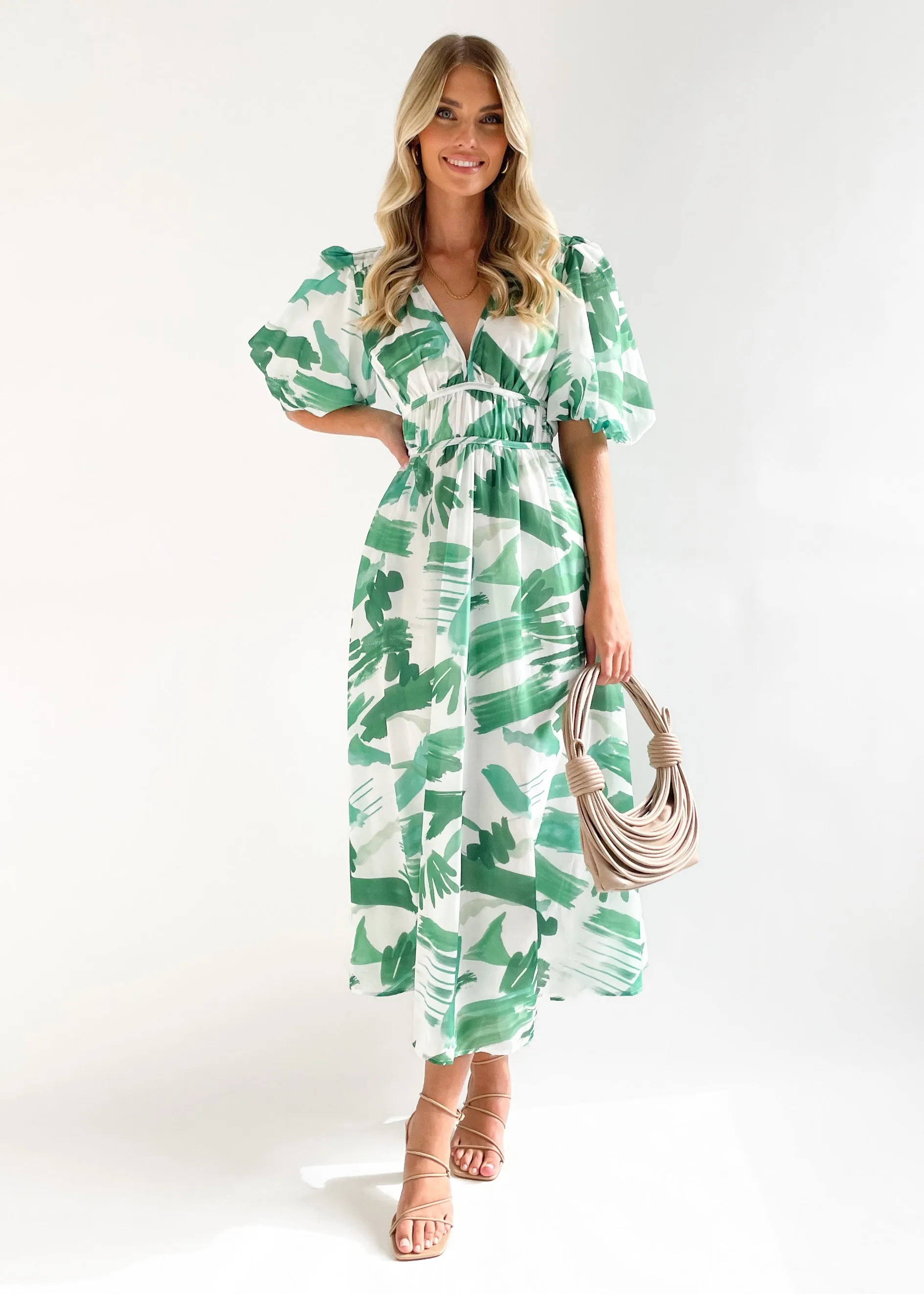 Safrina Midi Dress - Green Splash sold by Gingham & Heels product image thumbnail 5