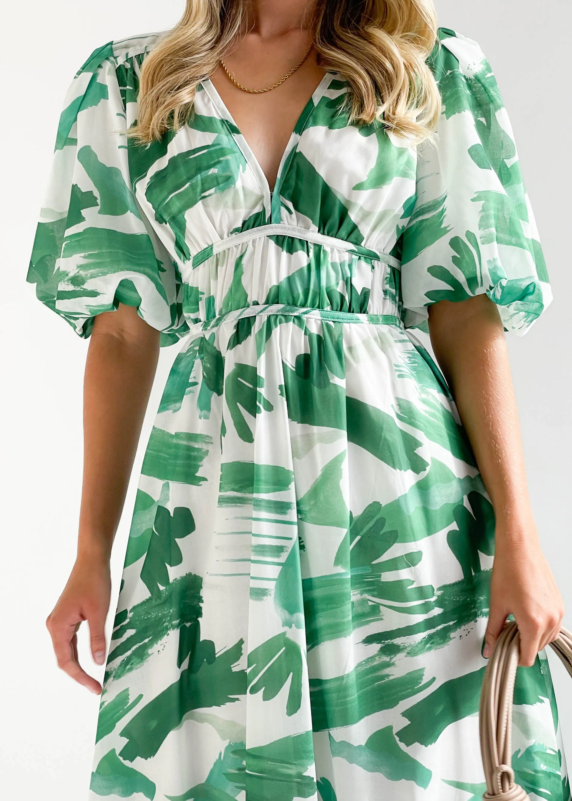 Safrina Midi Dress - Green Splash sold by Gingham & Heels product image thumbnail 3