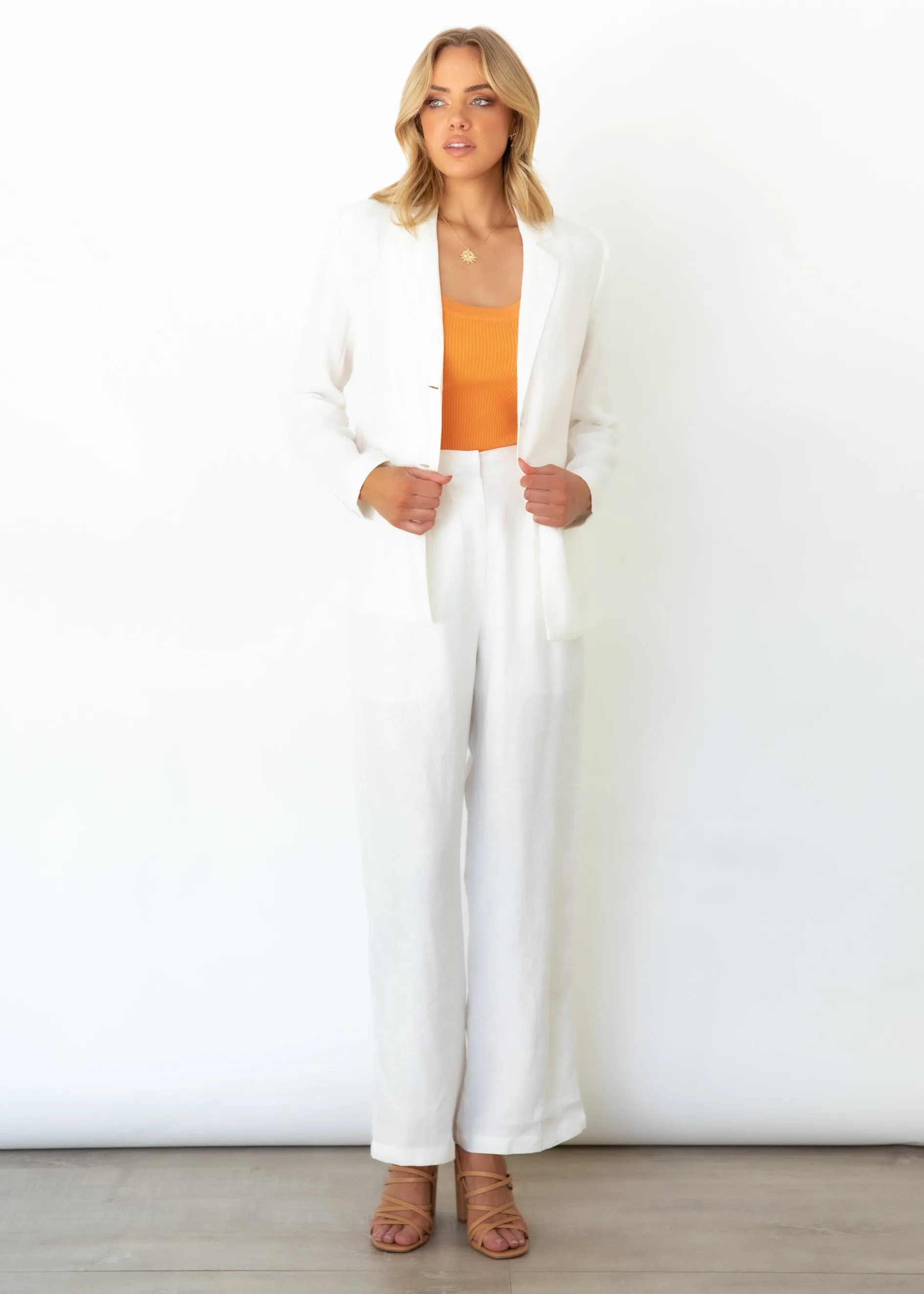 Meivi Linen Blazer - Off White sold by Gingham & Heels product image thumbnail 5