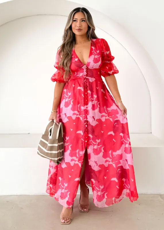 Tiffanie Midi Dress - Sugar Pink sold by Gingham & Heels