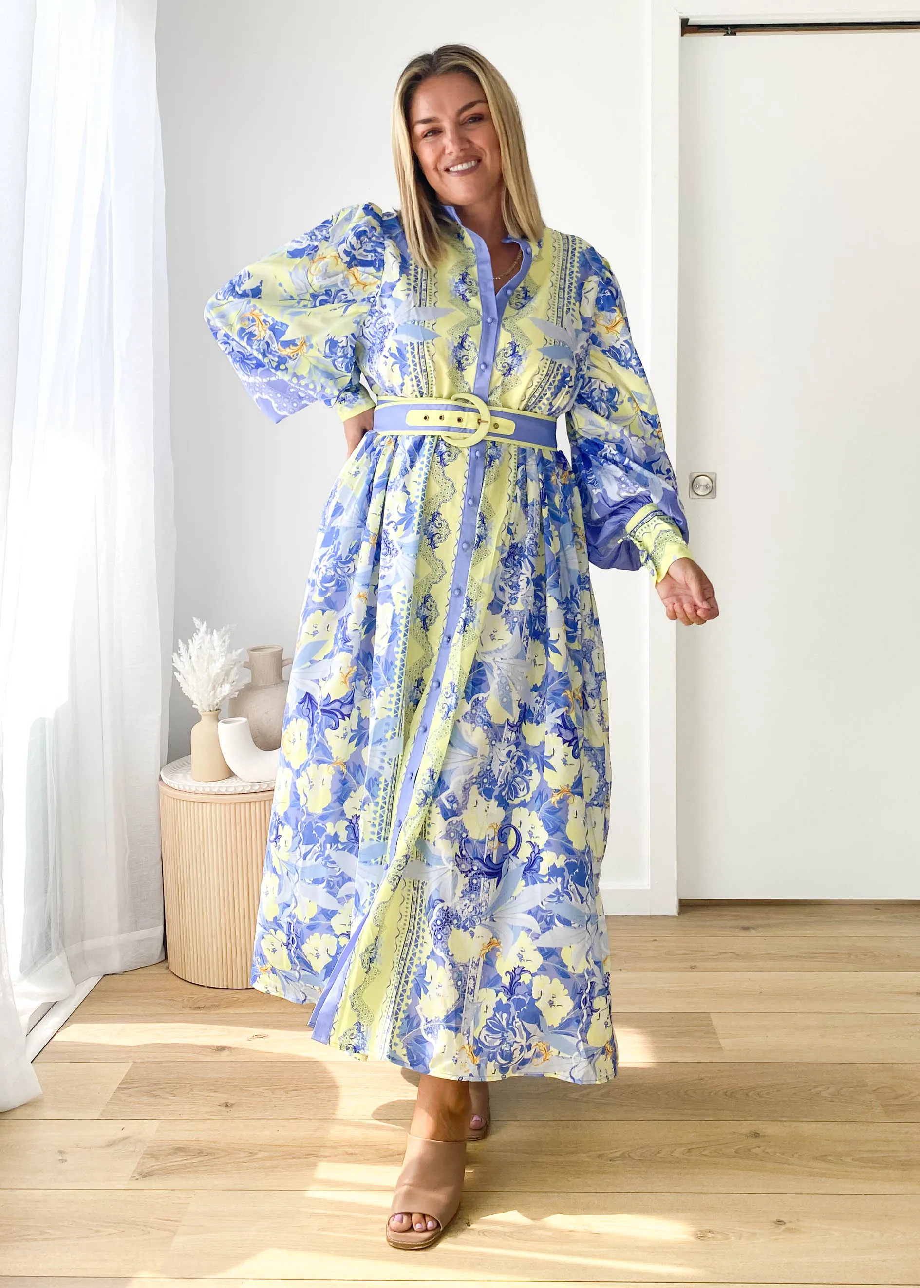 Gigla Maxi Dress - Lime Floral sold by Gingham & Heels product image thumbnail 4