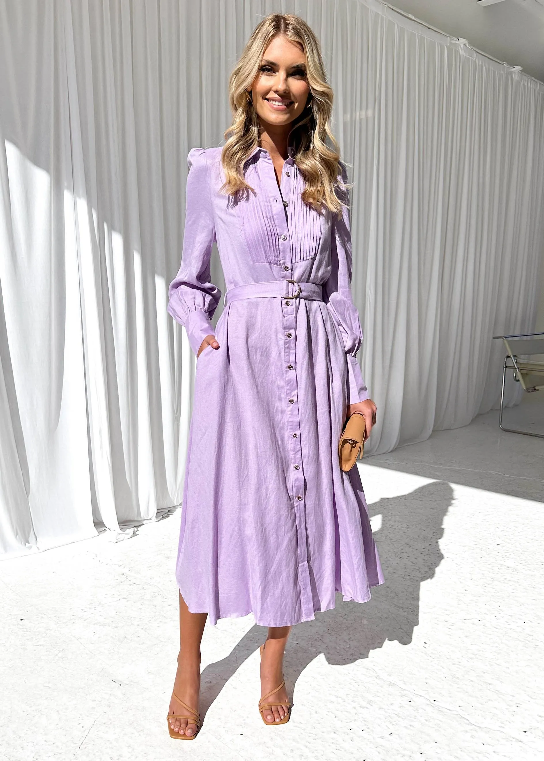 Maxeen Midi Dress - Lilac sold by Gingham & Heels product image thumbnail 5