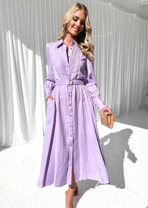 Maxeen Midi Dress - Lilac sold by Gingham & Heels