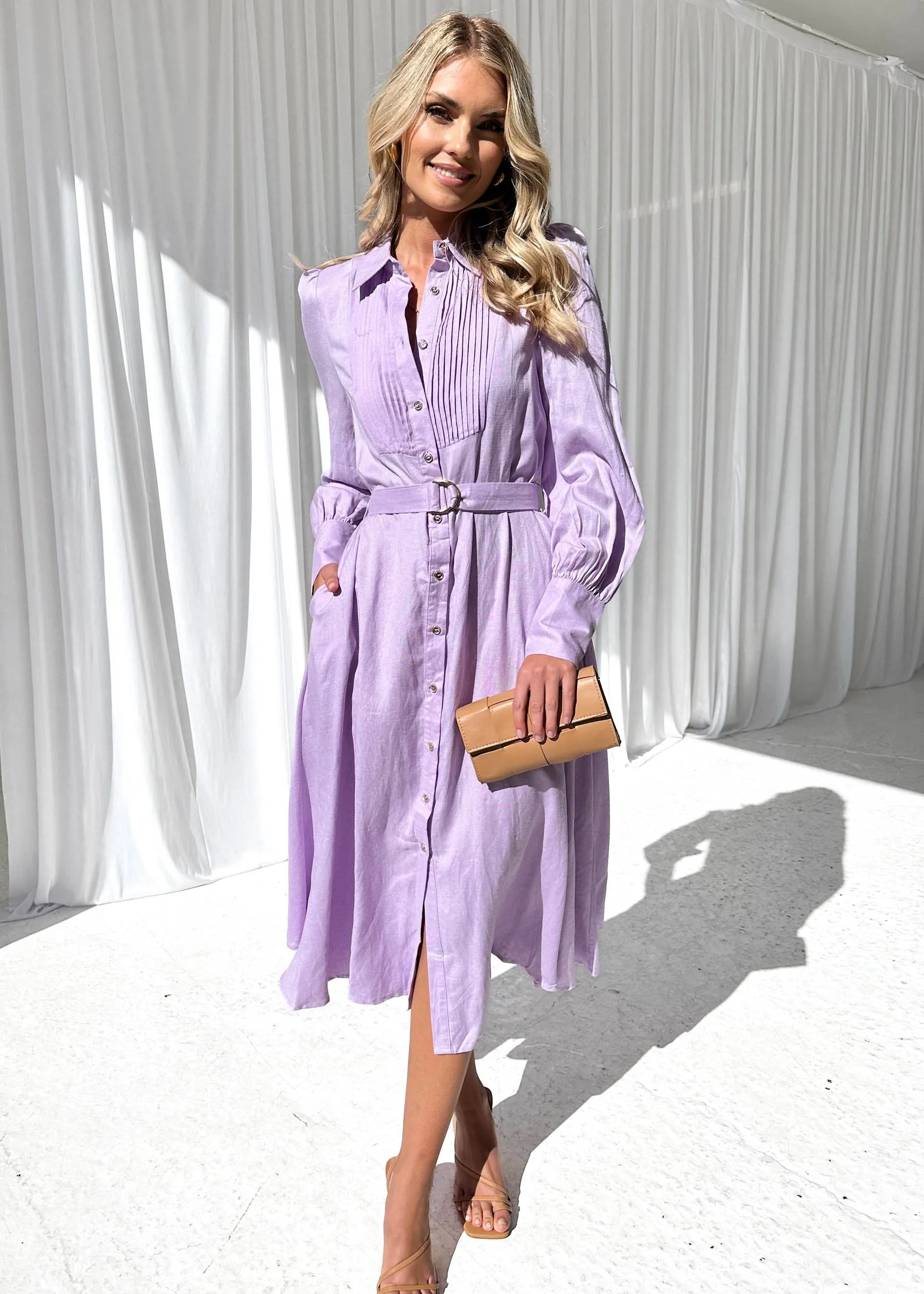 Maxeen Midi Dress - Lilac sold by Gingham & Heels product image thumbnail 3