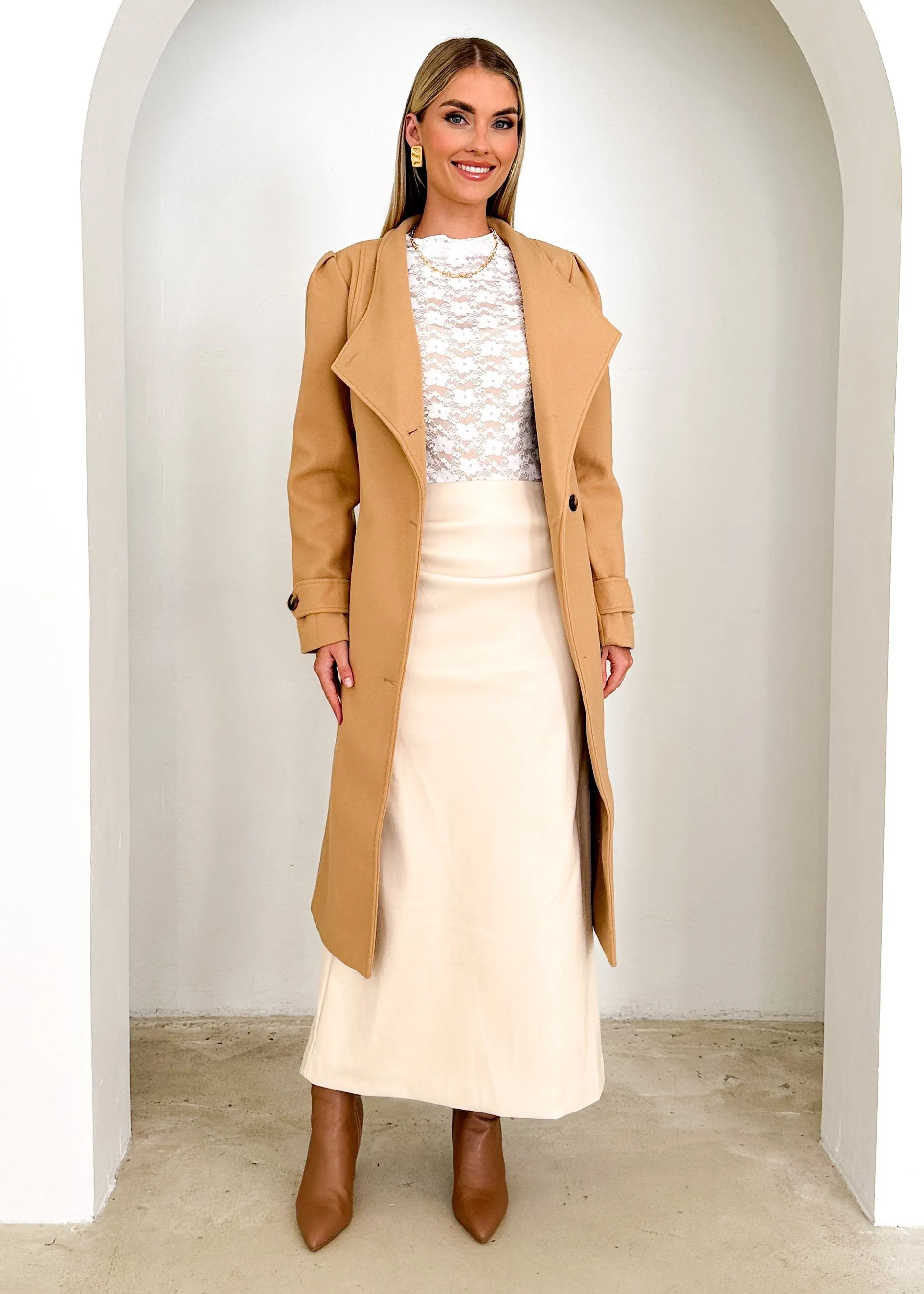 Tetrall Coat - Camel sold by Gingham & Heels product image thumbnail 3