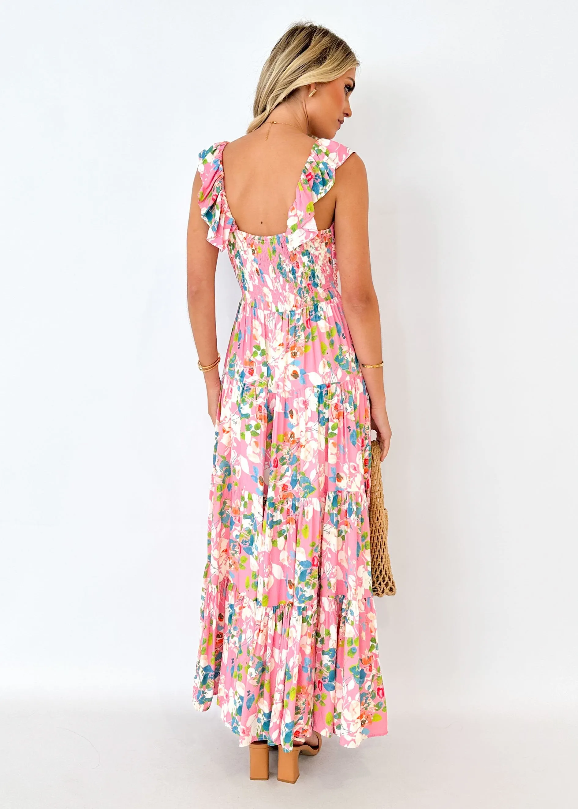 Blover Maxi Dress - Pink Floral sold by Gingham & Heels product image thumbnail 5