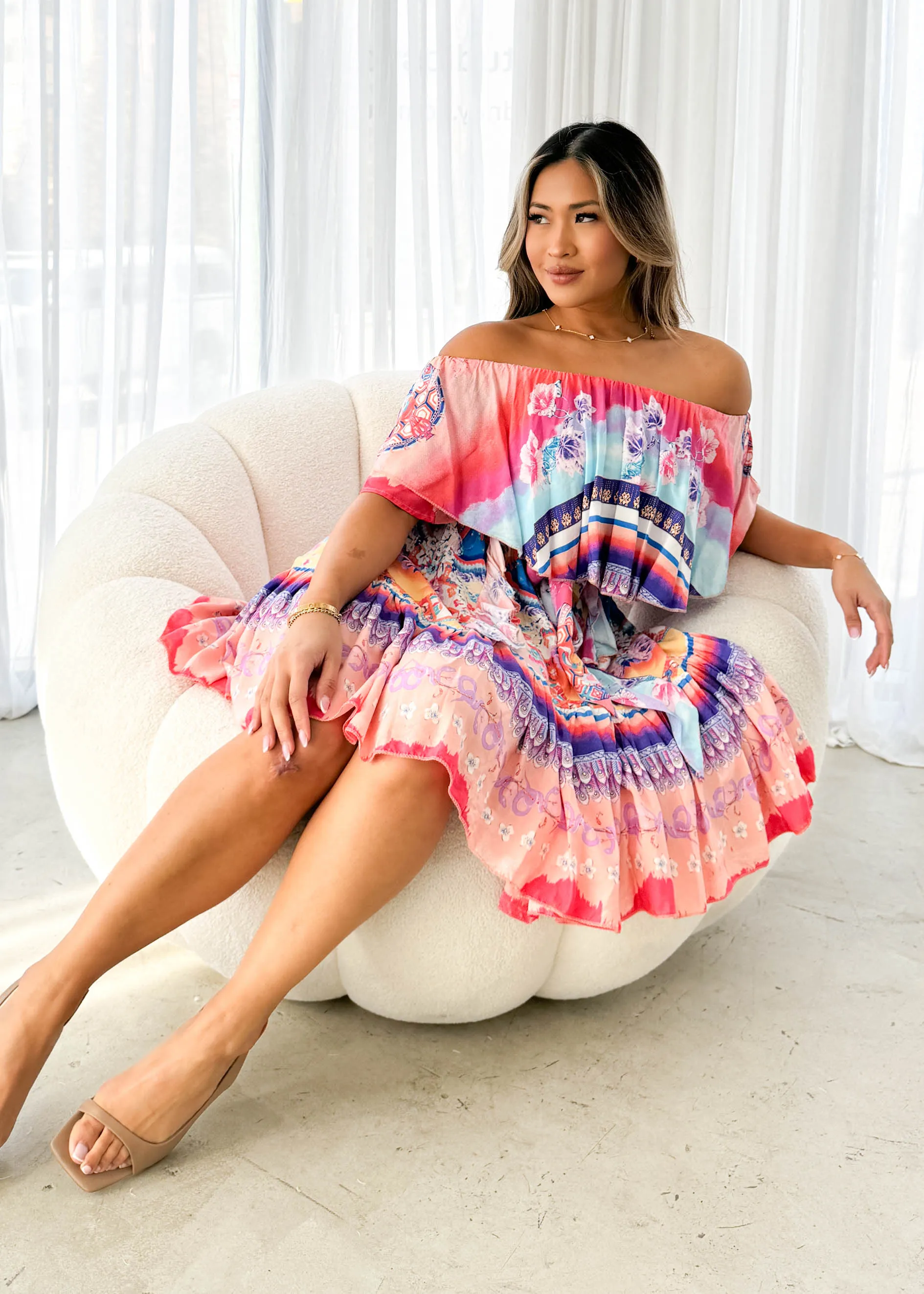 Georgia Off Shoulder Dress - Lunar sold by Gingham & Heels product image thumbnail 2