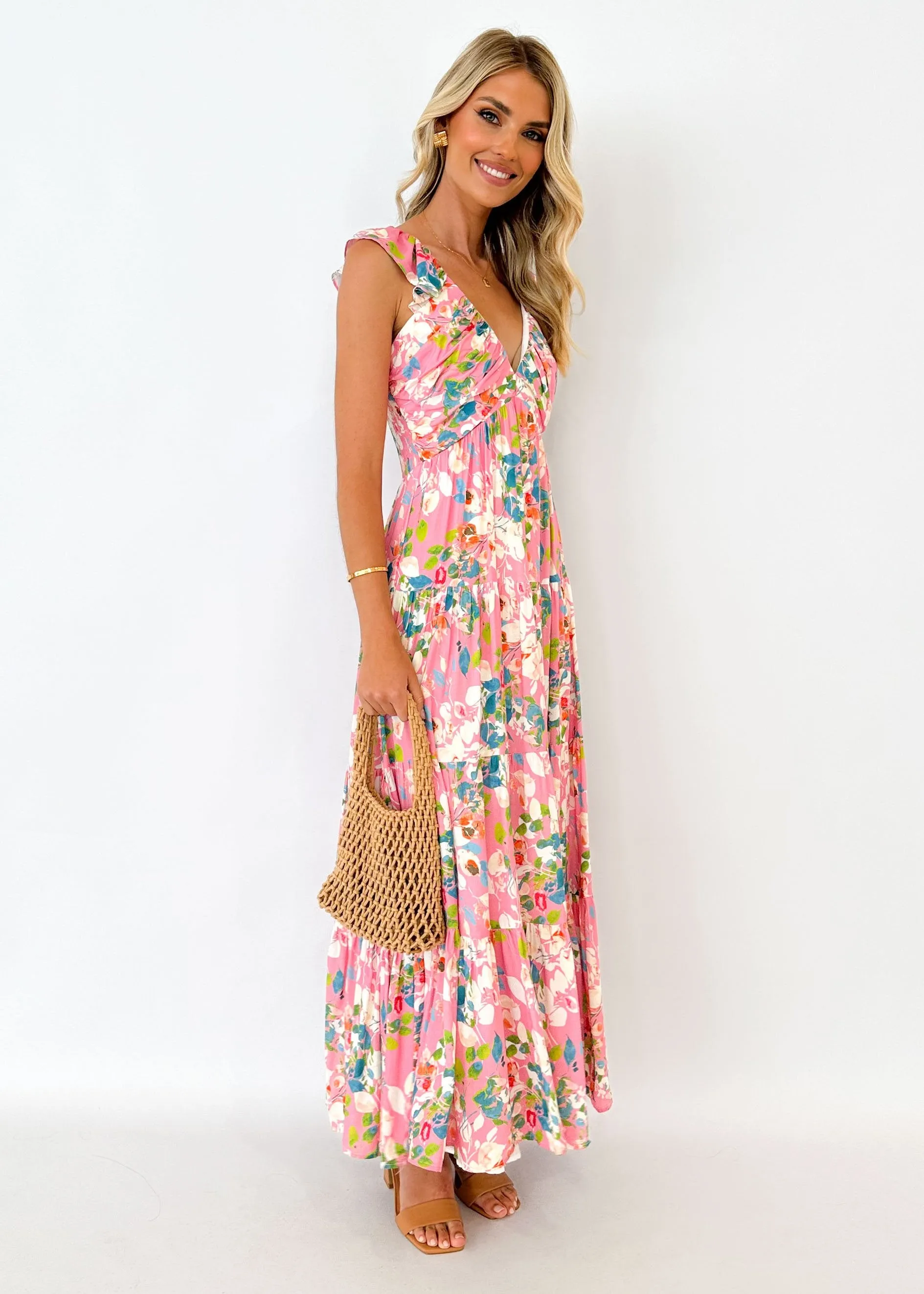 Blover Maxi Dress - Pink Floral sold by Gingham & Heels product image thumbnail 4