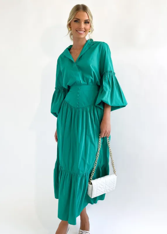 Kapas Midi Skirt - Jade sold by Gingham & Heels