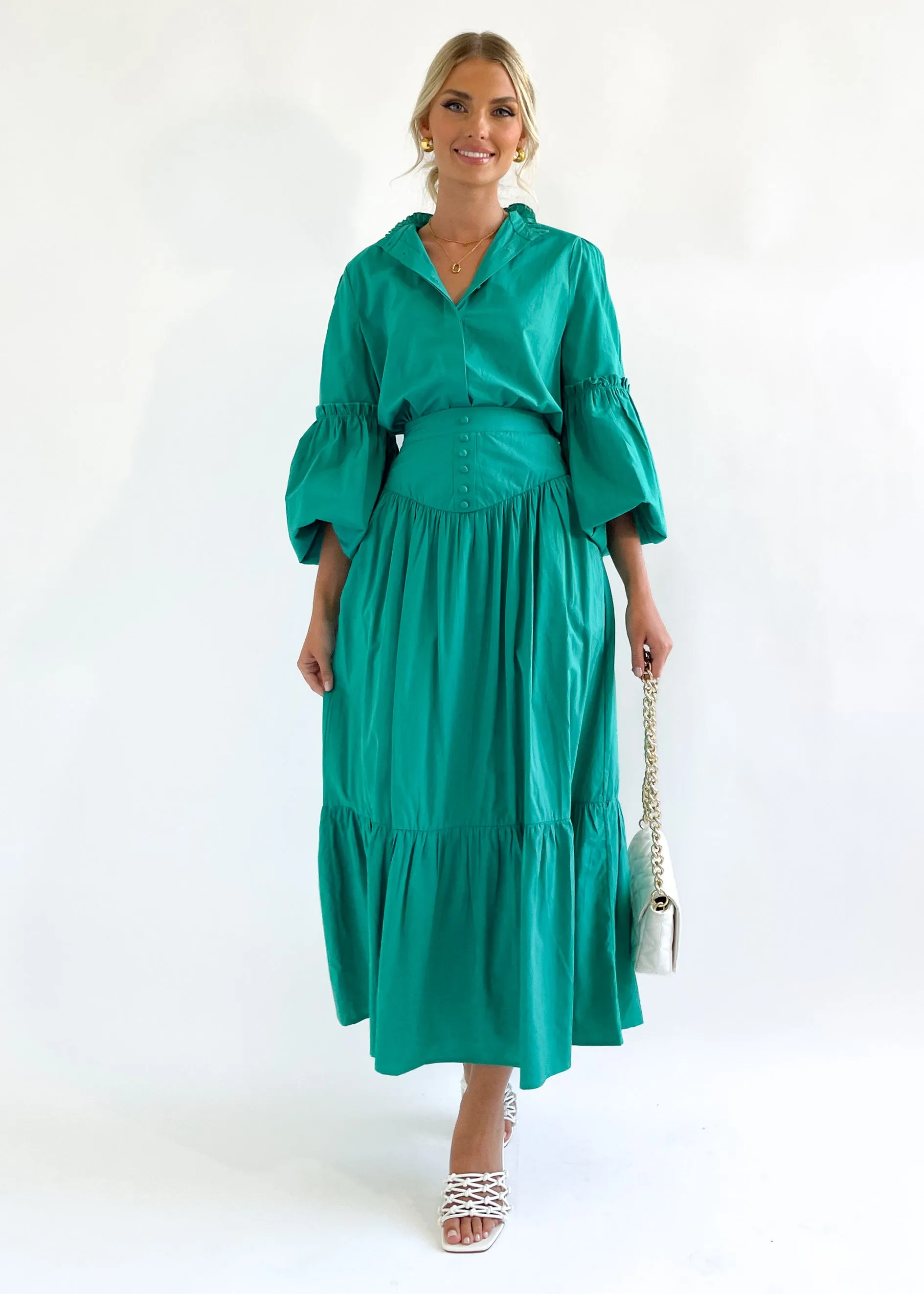 Kapas Midi Skirt - Jade sold by Gingham & Heels product image thumbnail 3