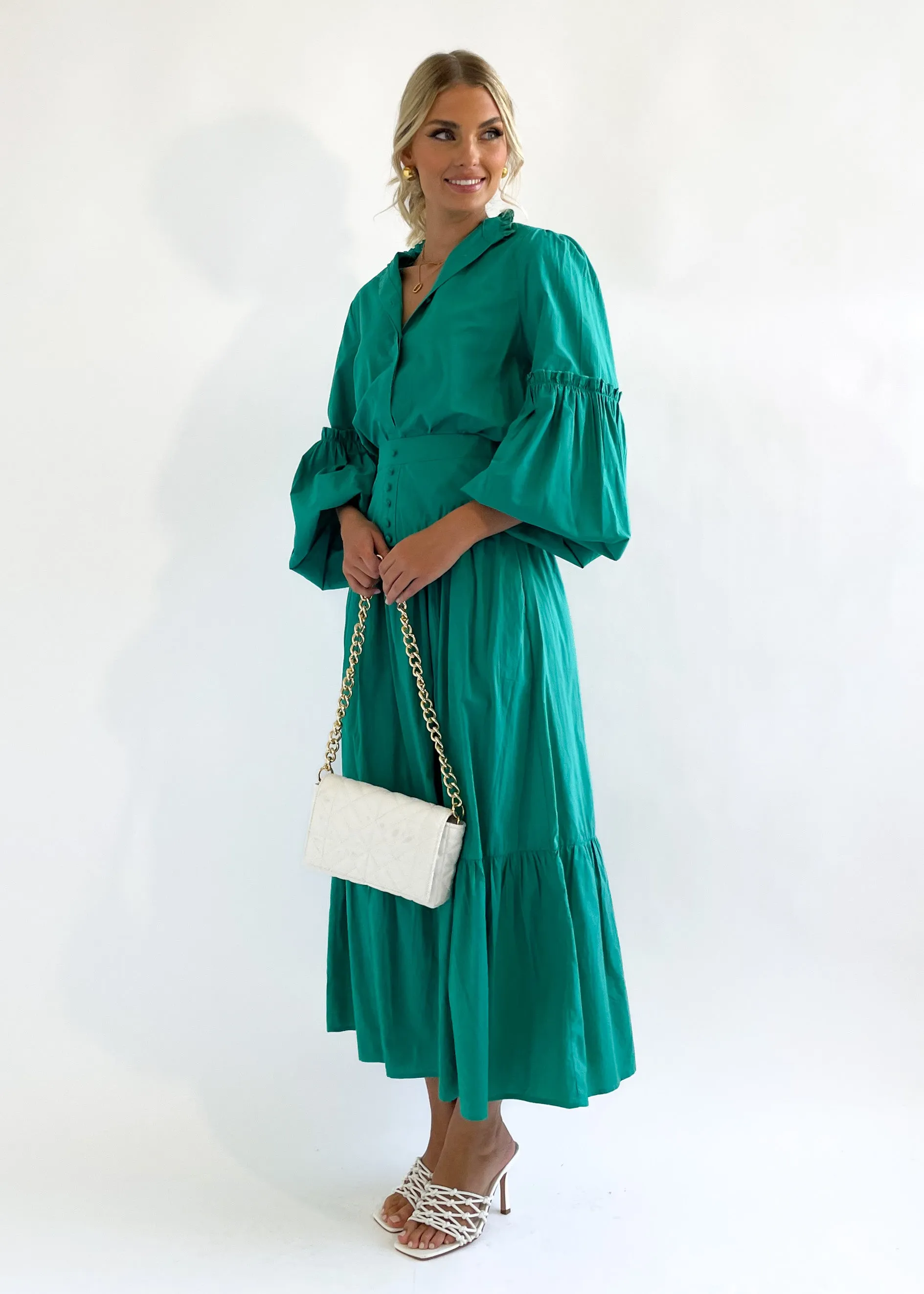 Kapas Midi Skirt - Jade sold by Gingham & Heels product image thumbnail 5