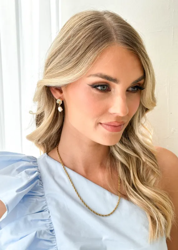 Bellor Pearl Earrings - Gold sold by Gingham & Heels