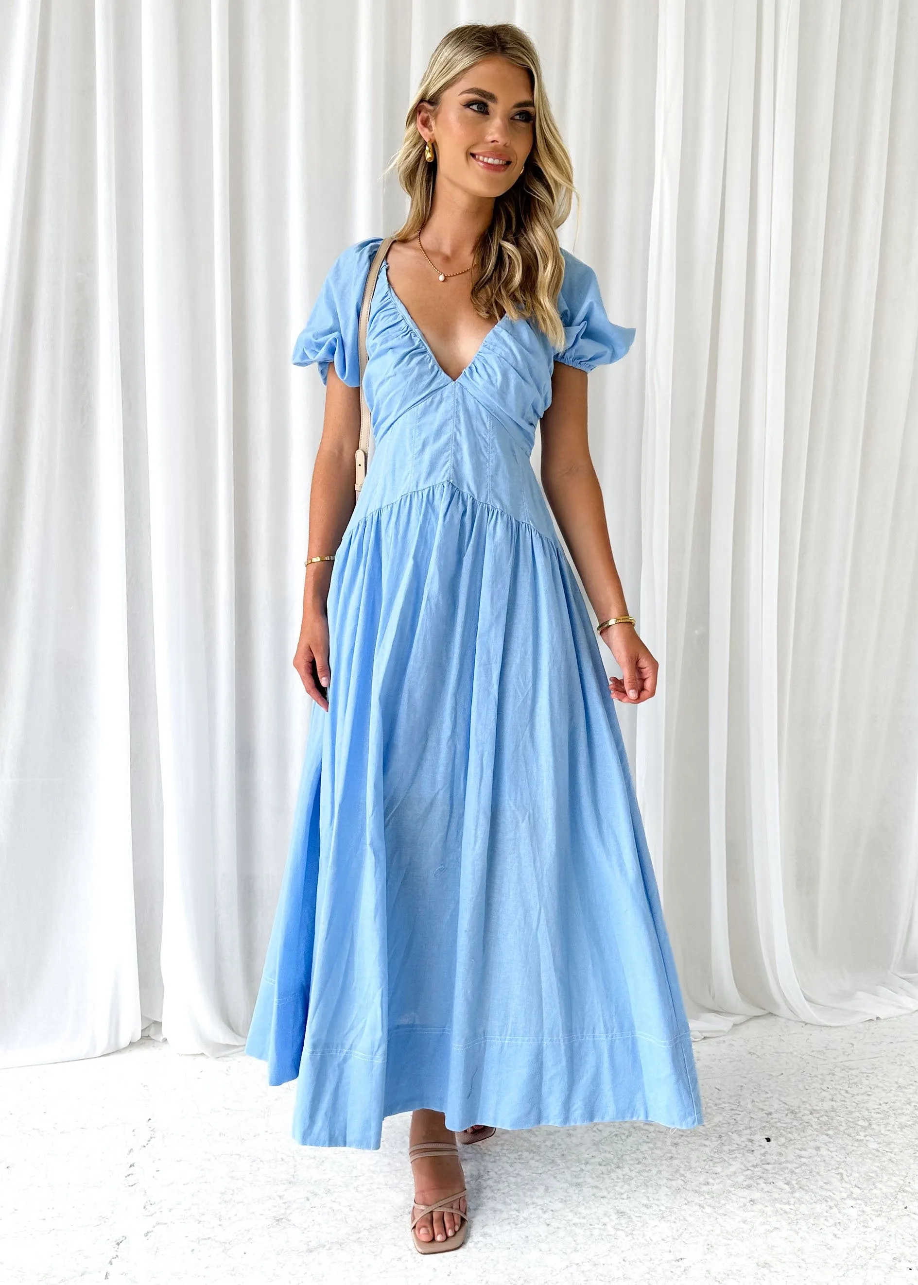 Plaire Maxi Dress - Powder Blue sold by Gingham & Heels