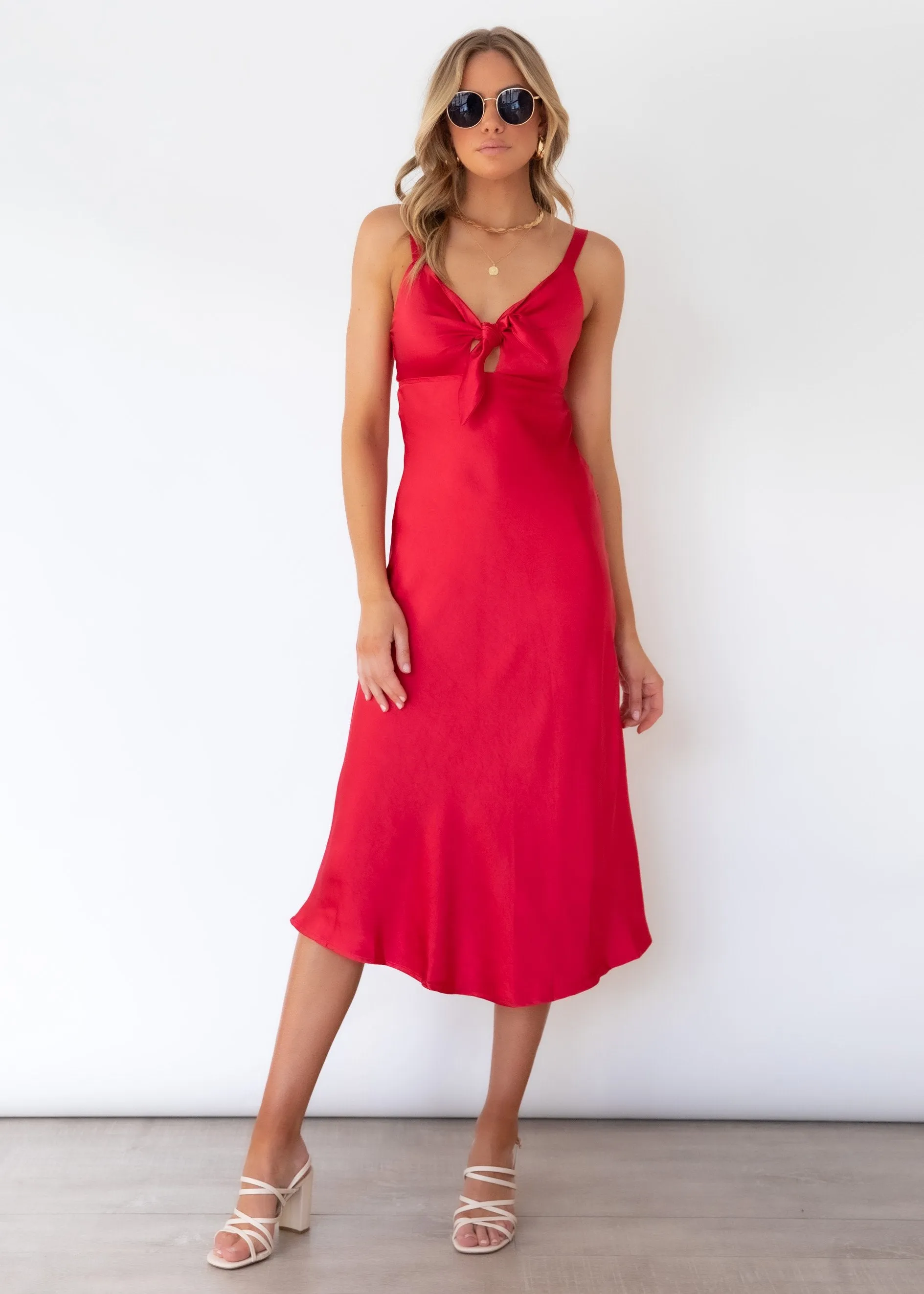 Lilah Tie Dress - Red sold by Gingham & Heels product image thumbnail 4