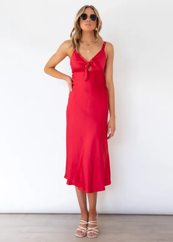 Lilah Tie Dress - Red sold by Gingham & Heels