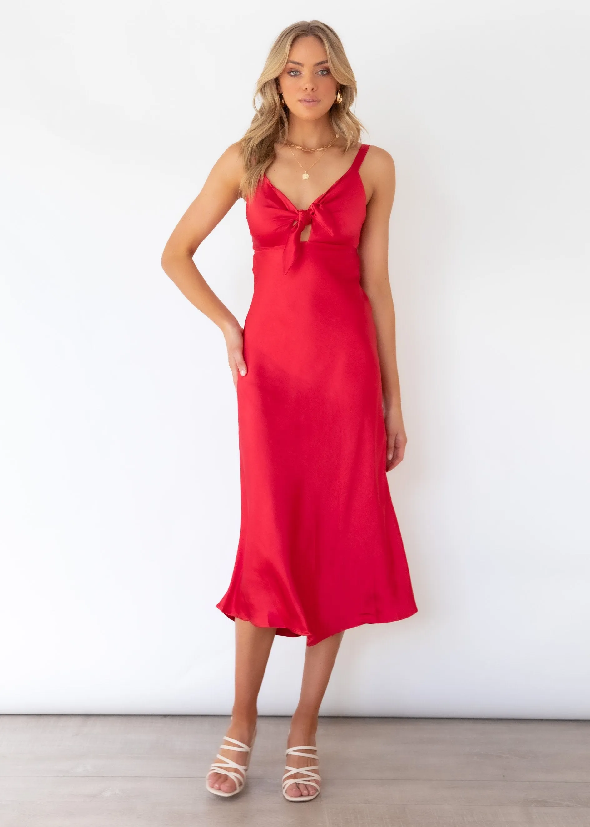 Lilah Tie Dress - Red sold by Gingham & Heels product image thumbnail 5