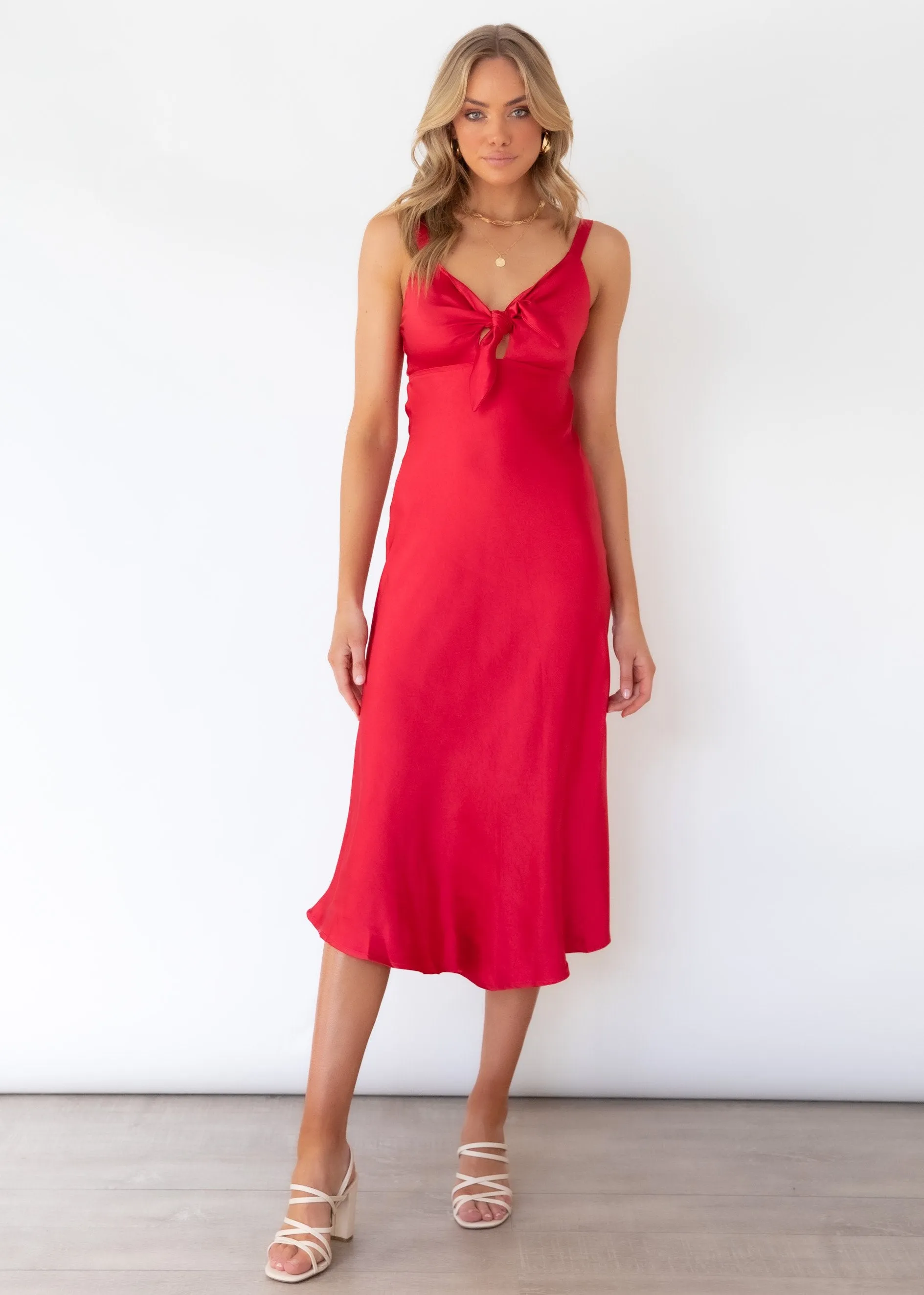 Lilah Tie Dress - Red sold by Gingham & Heels product image thumbnail 2
