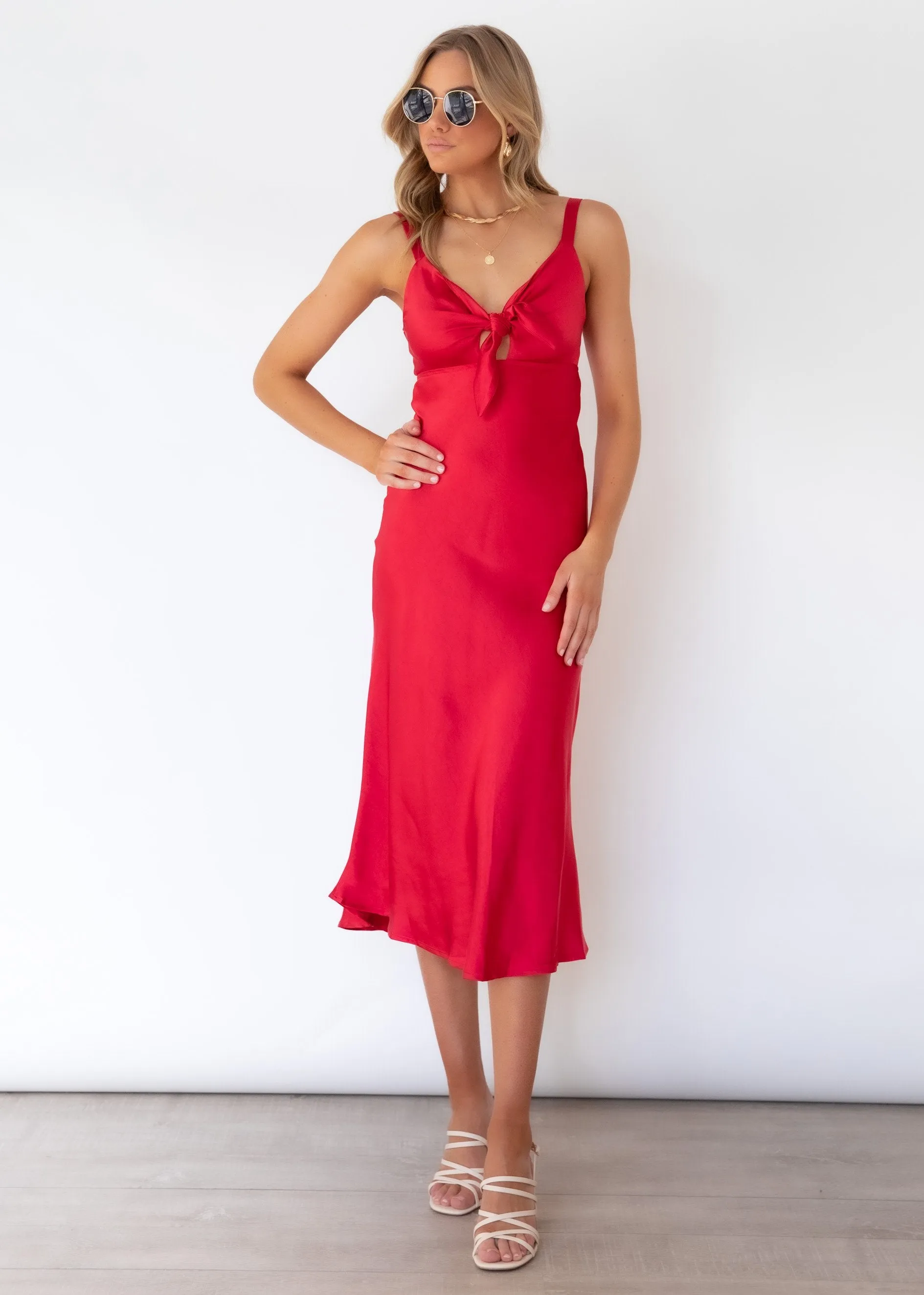 Lilah Tie Dress - Red sold by Gingham & Heels product image thumbnail 3