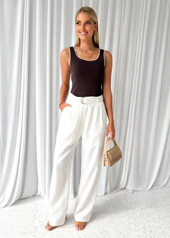 Ferloe Pants - Off White sold by Gingham & Heels