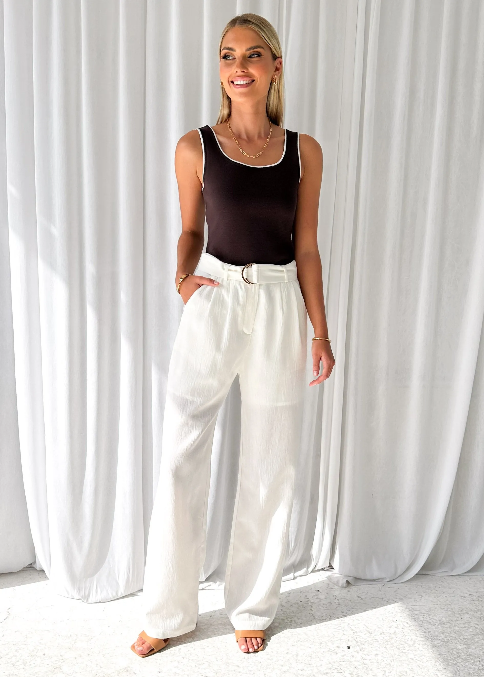 Ferloe Pants - Off White sold by Gingham & Heels product image thumbnail 3