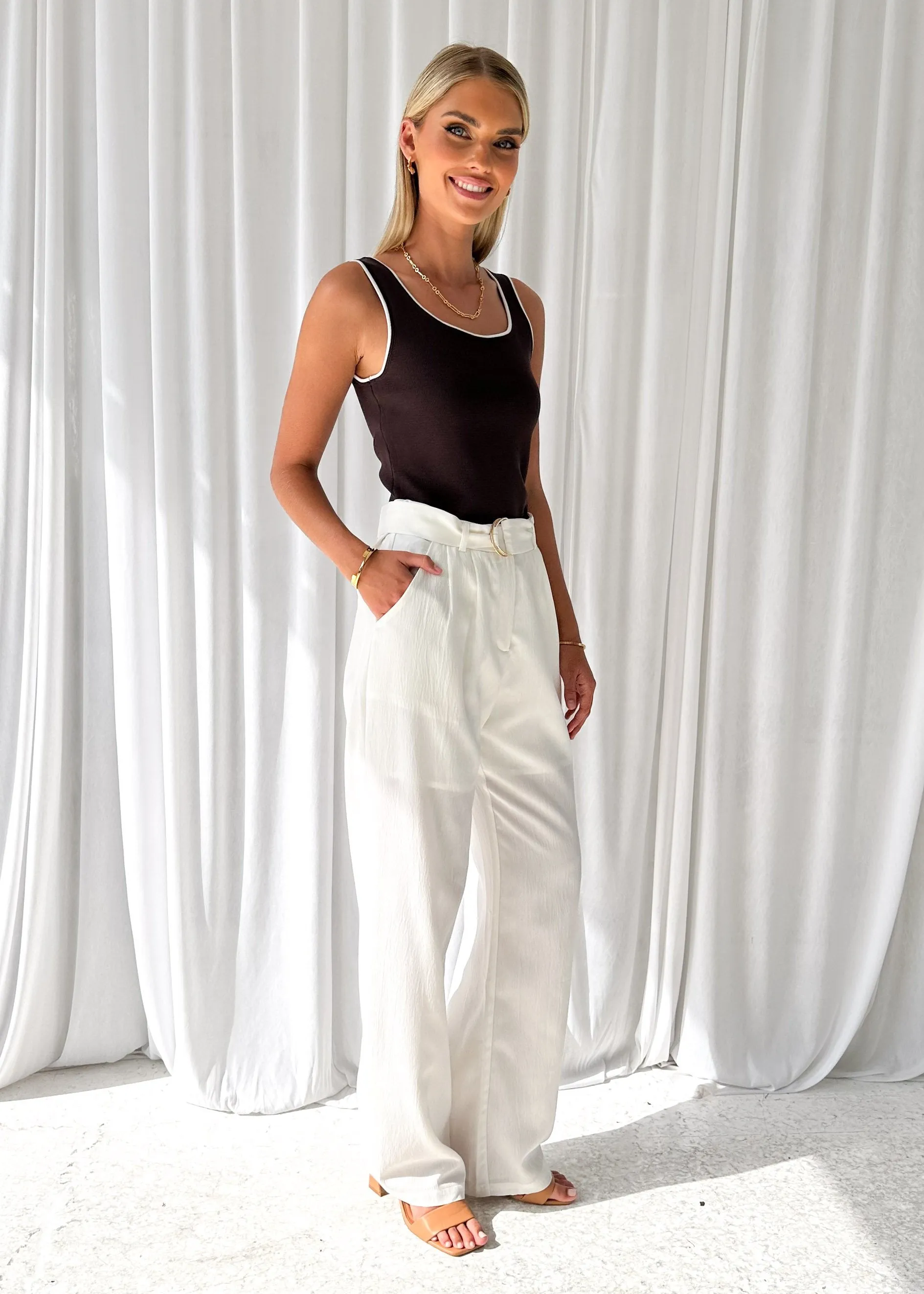 Ferloe Pants - Off White sold by Gingham & Heels product image thumbnail 4